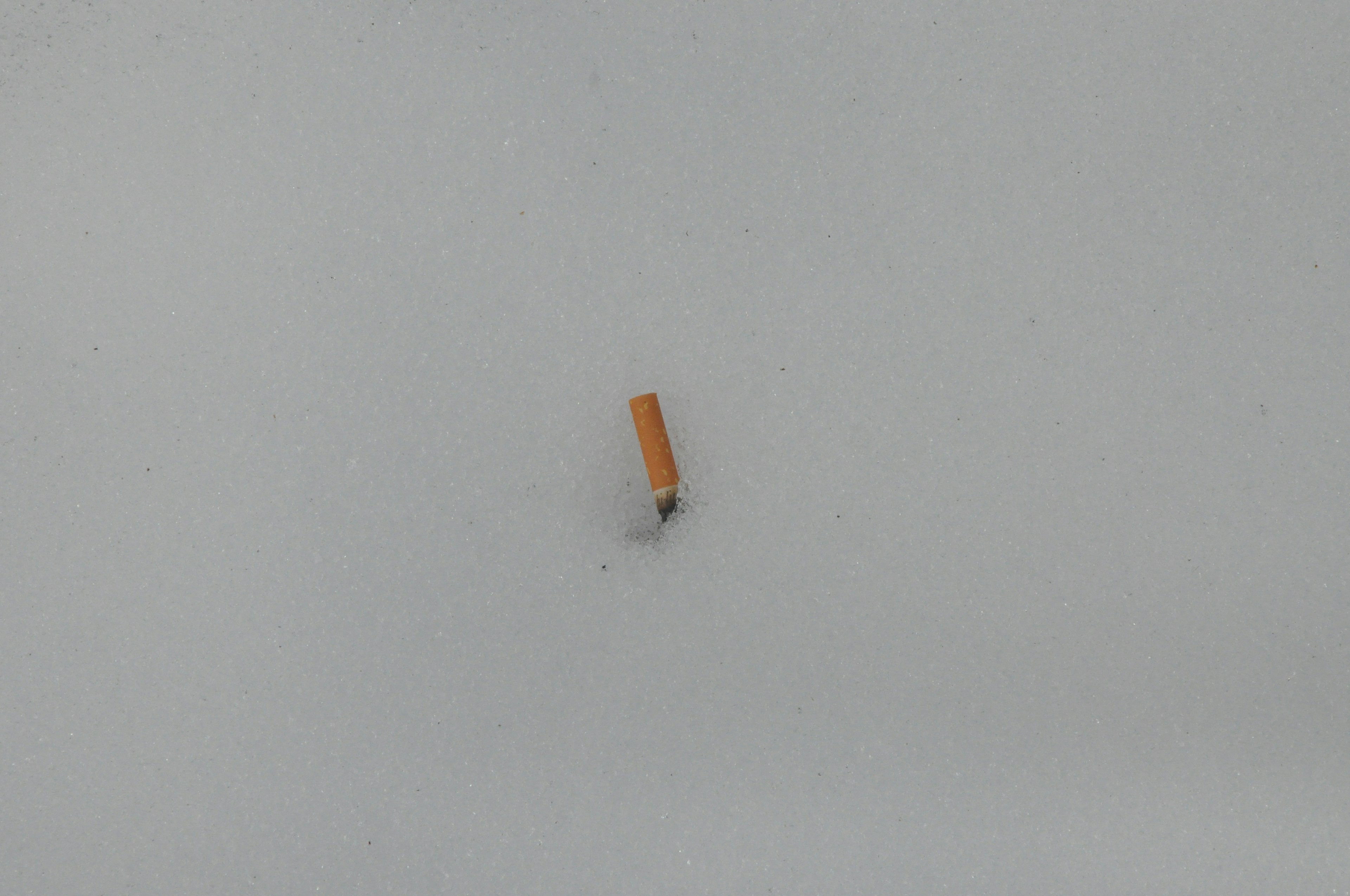 A small orange object centered on a white background