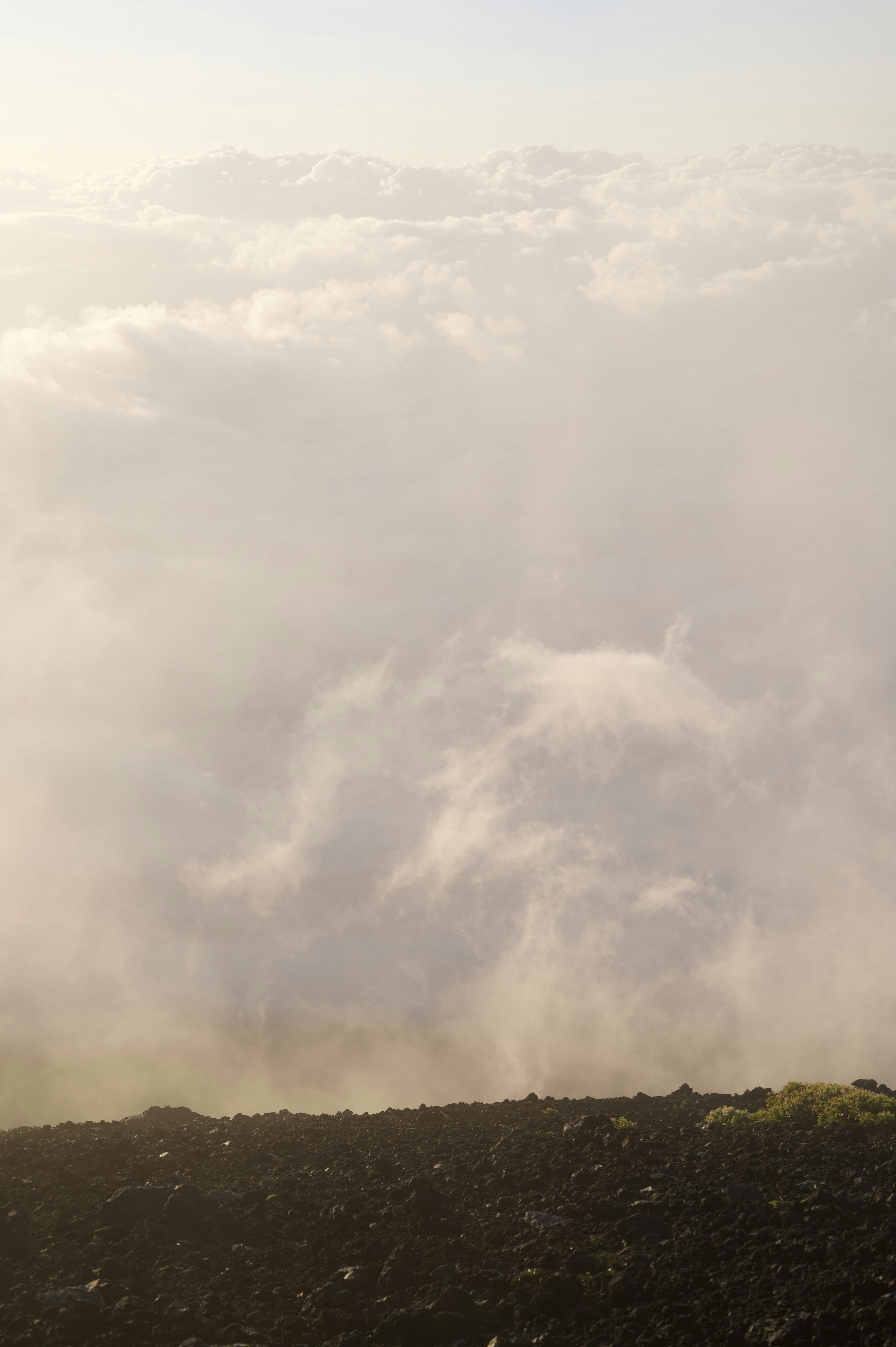 Mountain view overlooking a sea of clouds