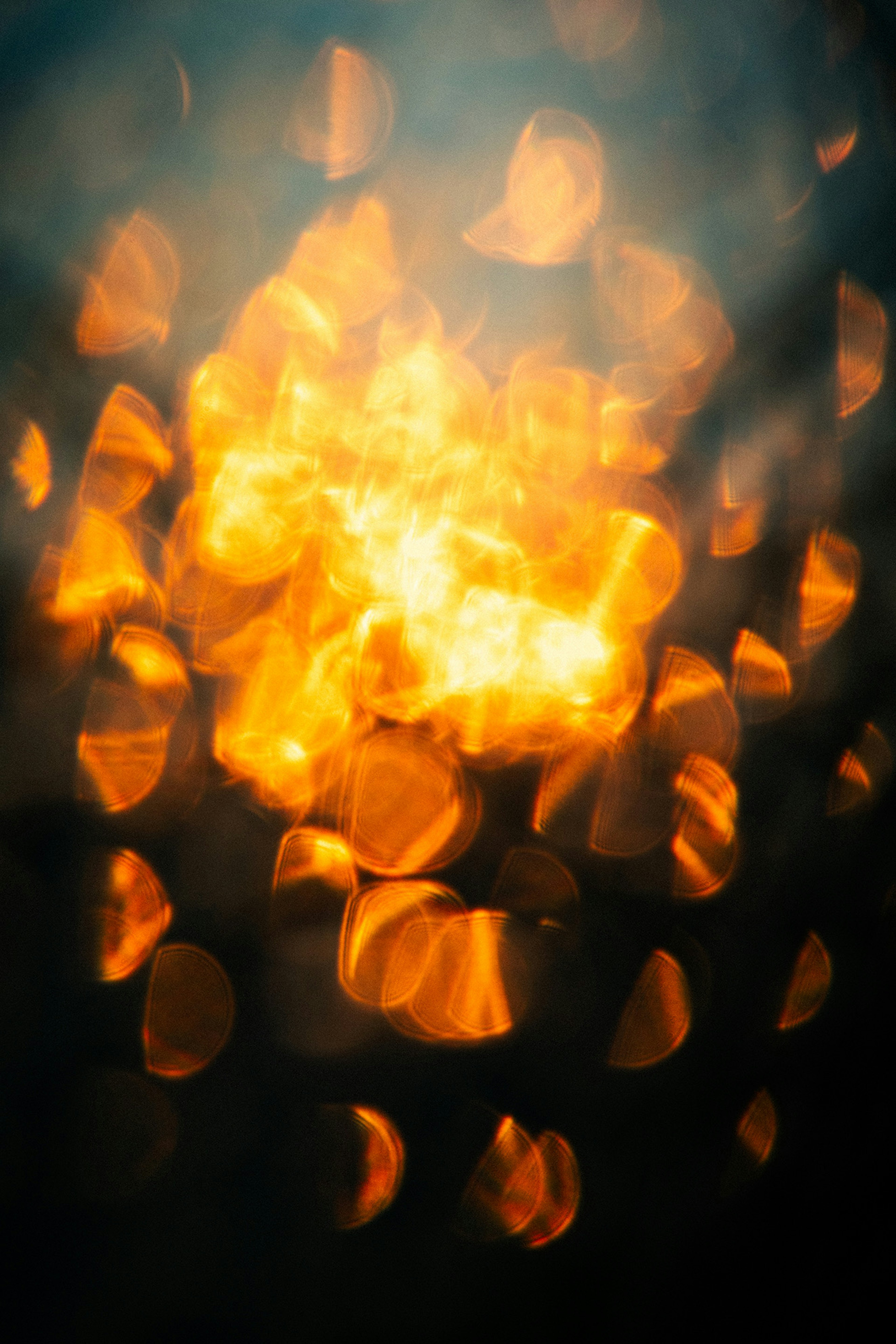 Abstract image featuring vibrant orange light against a blurred background