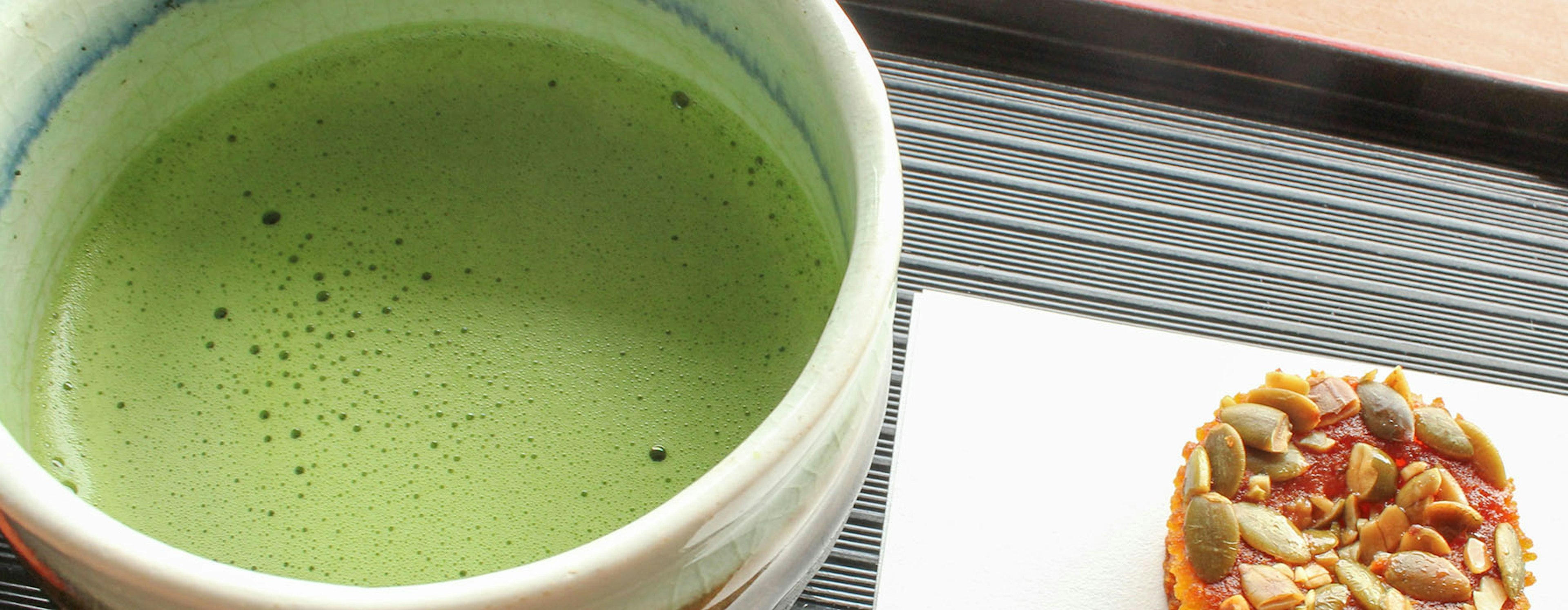 Matcha tea with traditional Japanese sweets