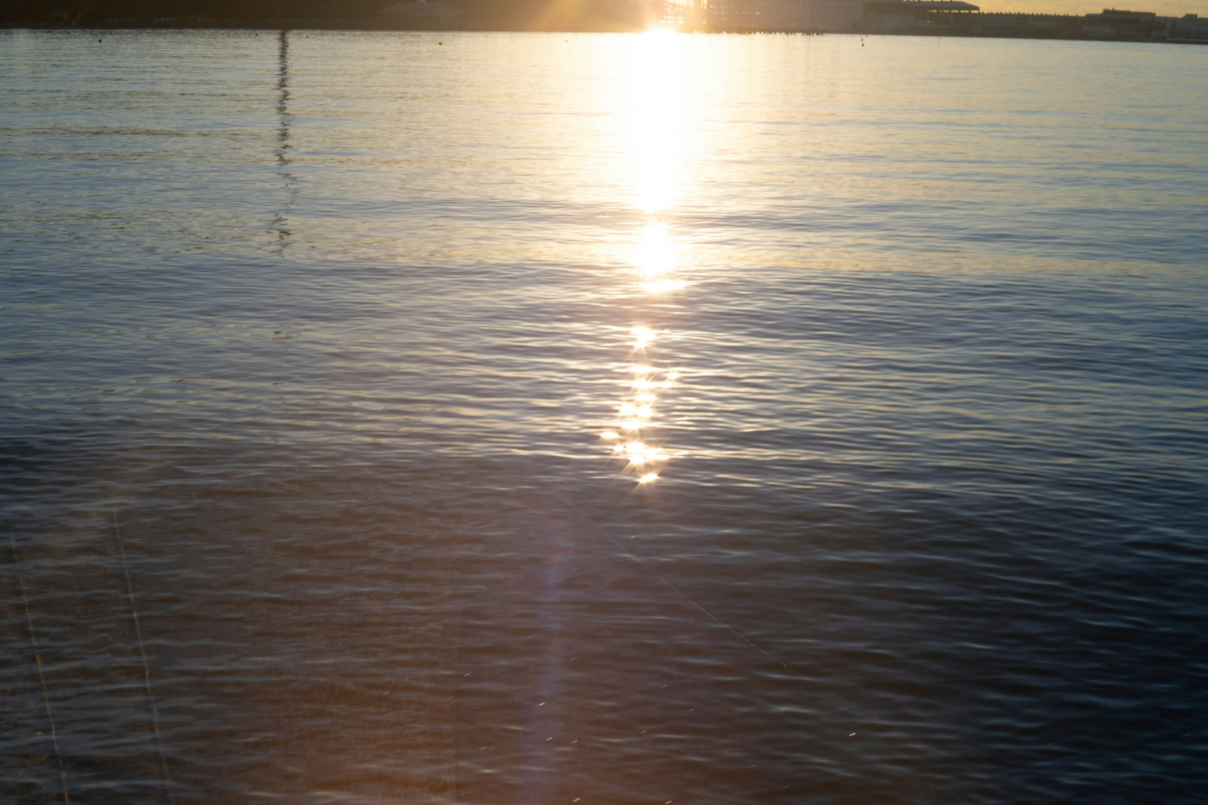 Beautiful sunset reflecting on the water surface