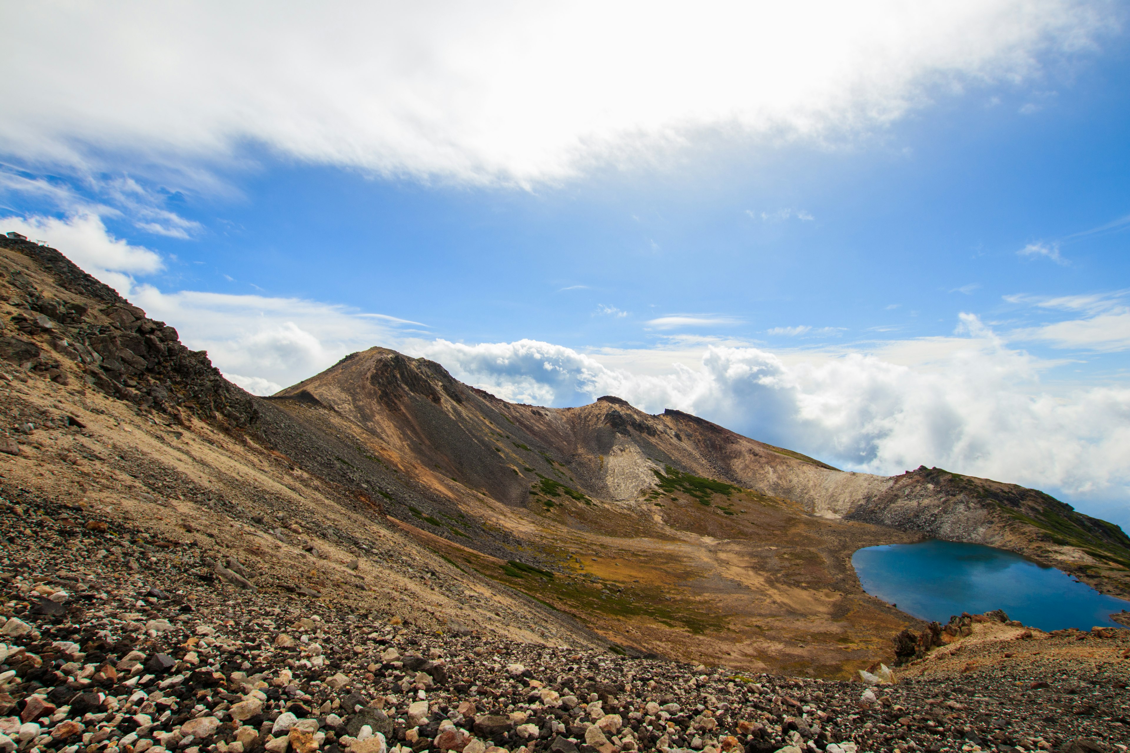 Mountain landscape with a blue lake