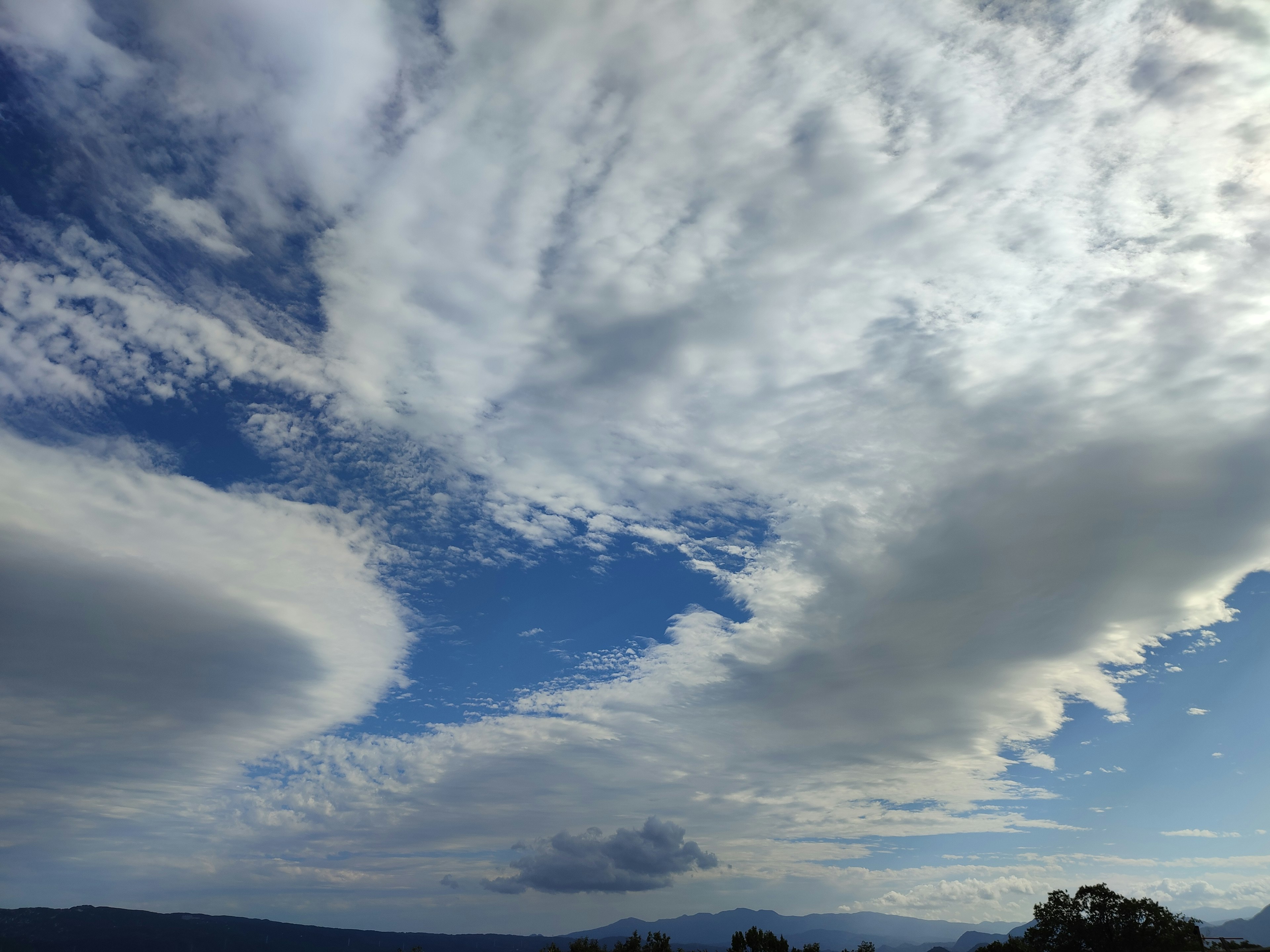 Beautiful cloud patterns in a blue sky