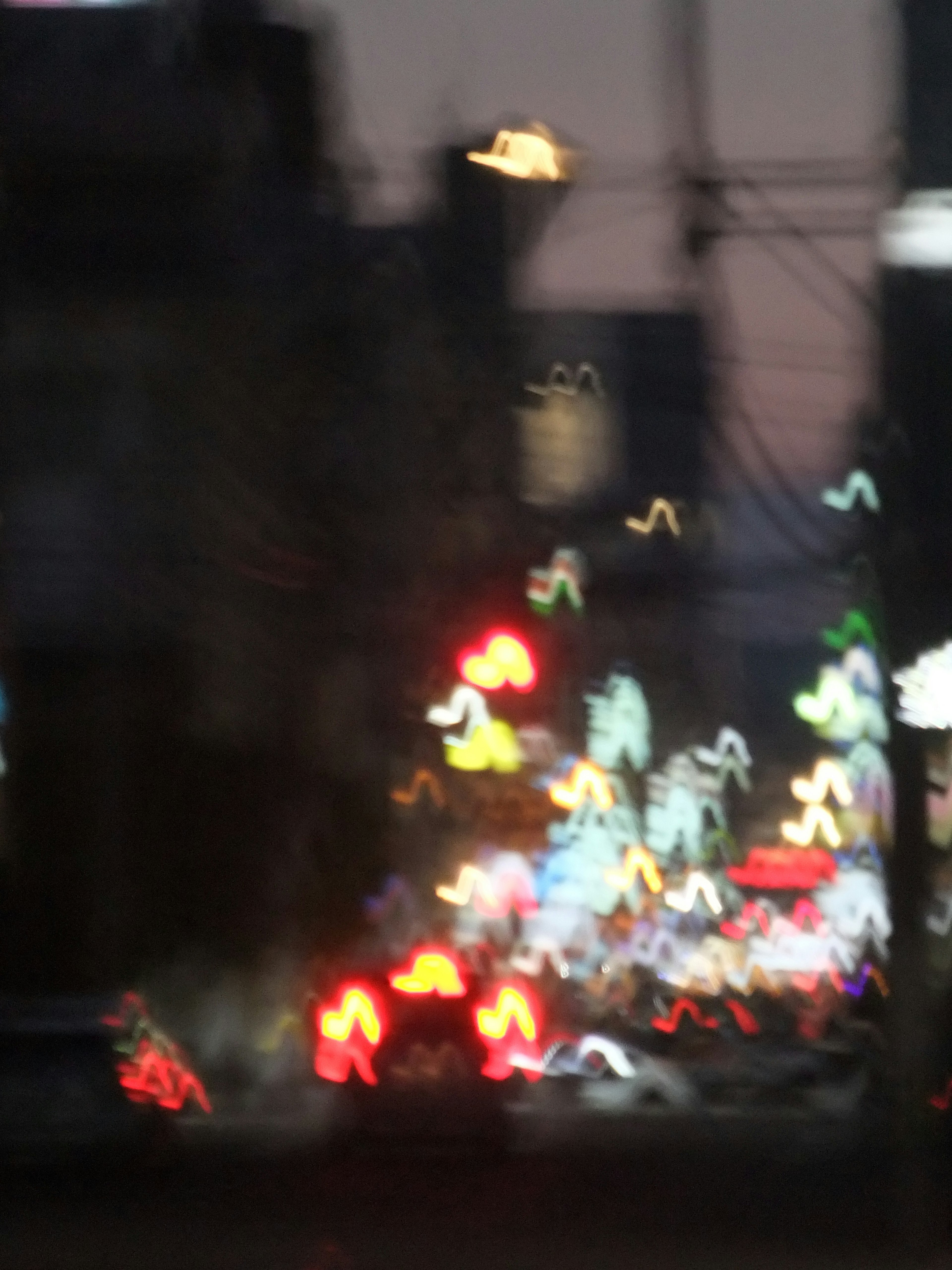 Blurred night city lights captured in an image