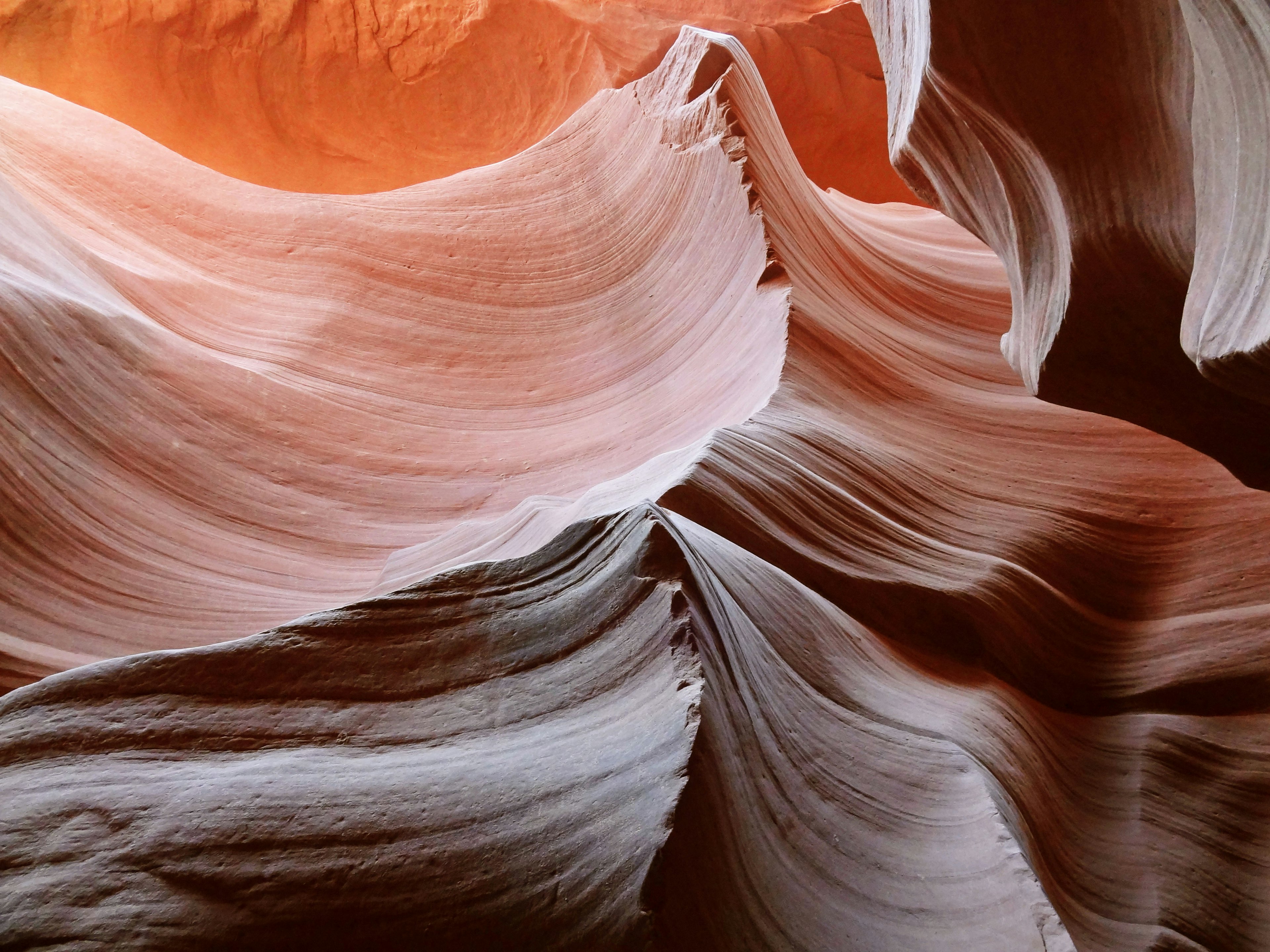 Couches de grès navajo aux teintes rougeâtres s'écoulant comme des vagues