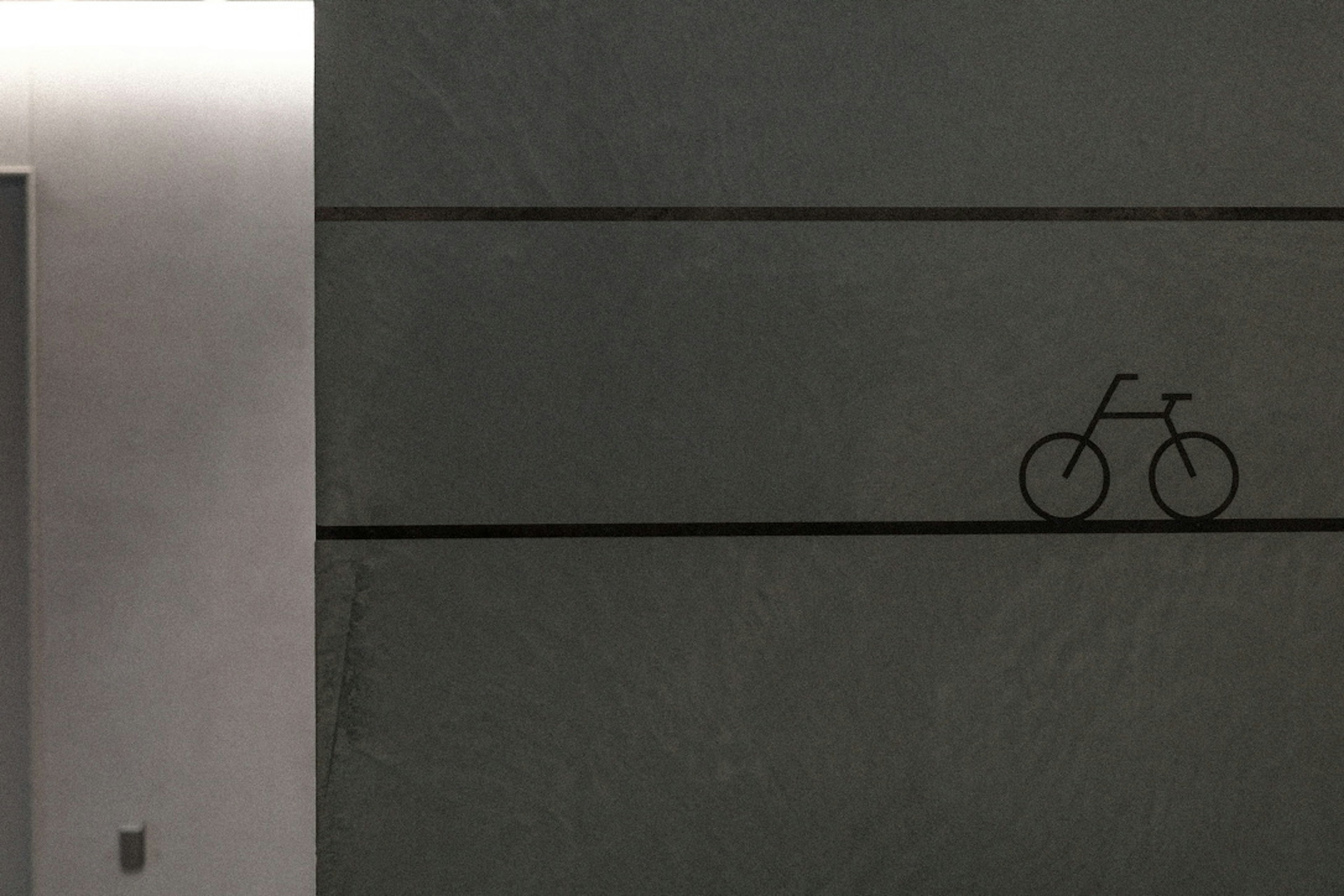 Modern wall design featuring a silhouette of a bicycle