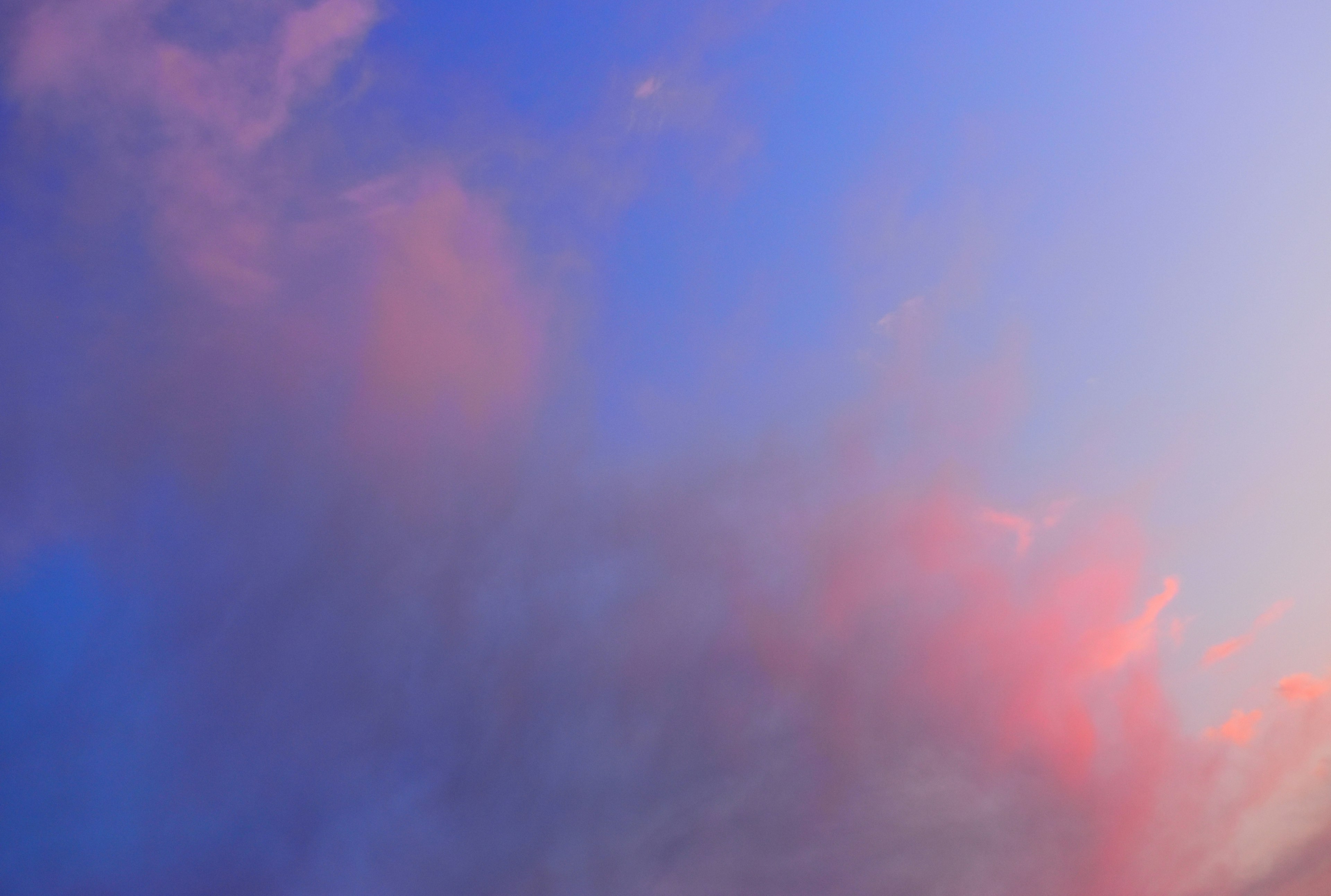 Sky with blue and pink clouds