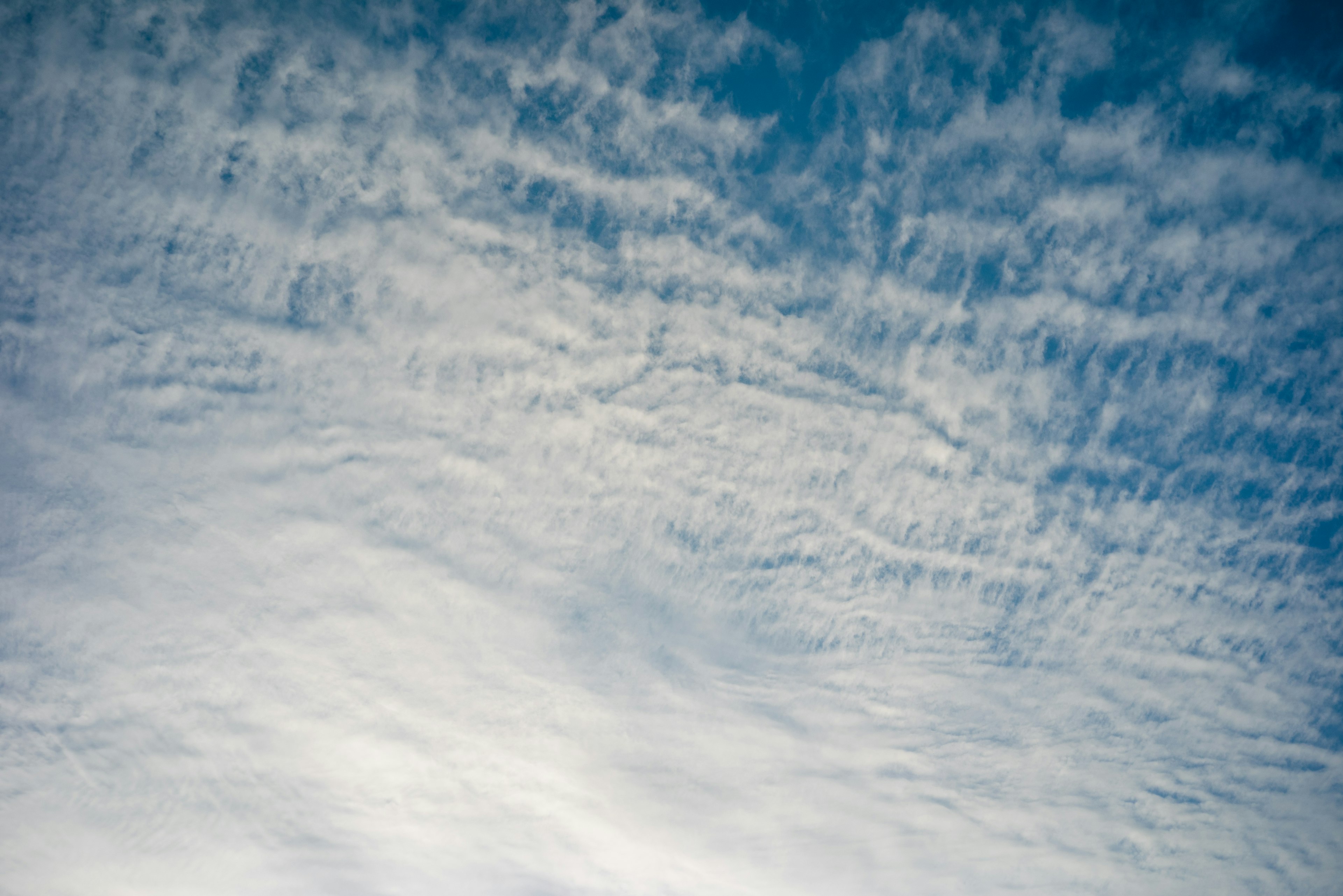 Nubes blancas en capas contra un cielo azul