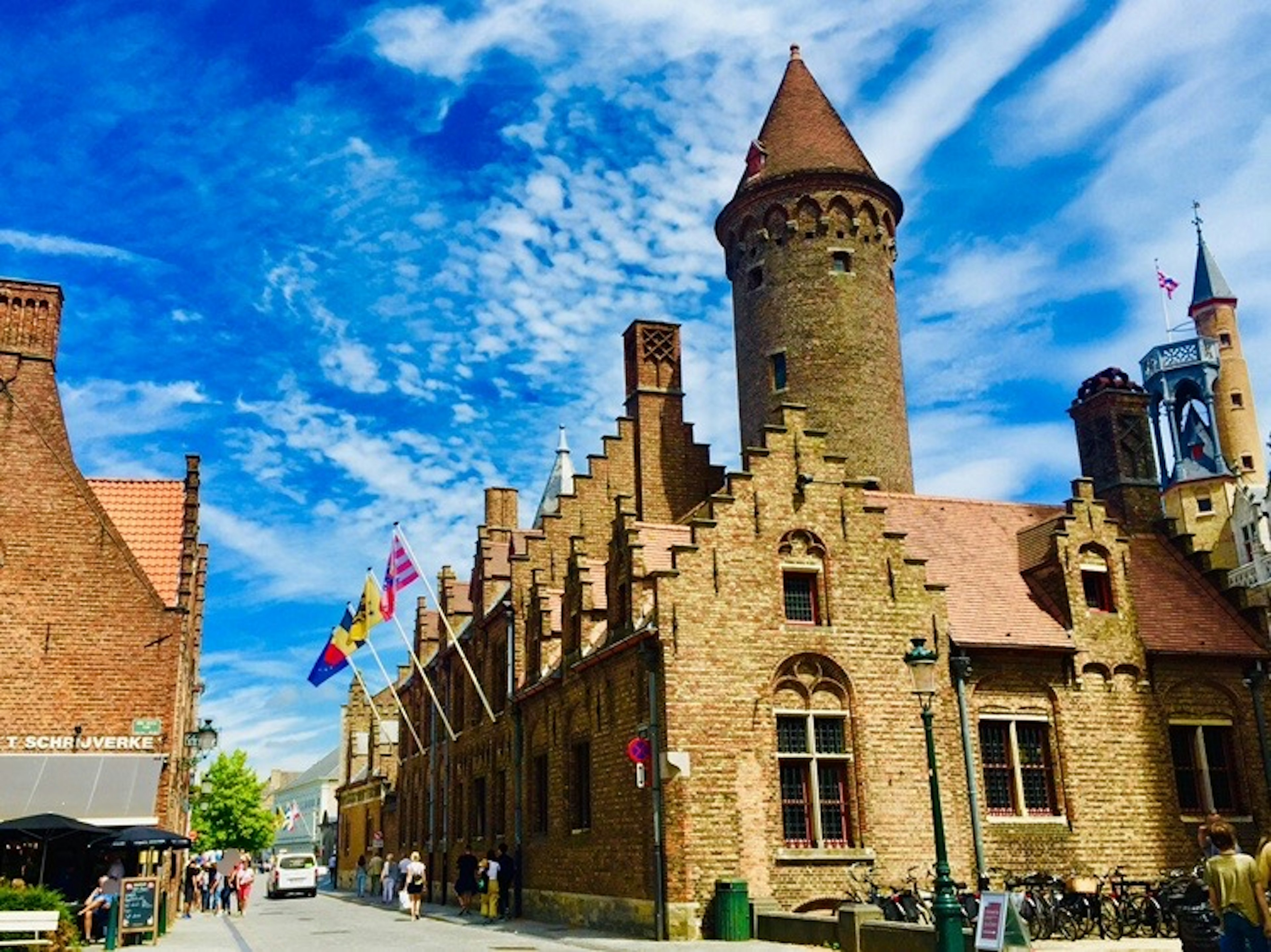 Historic building with towers under a blue sky