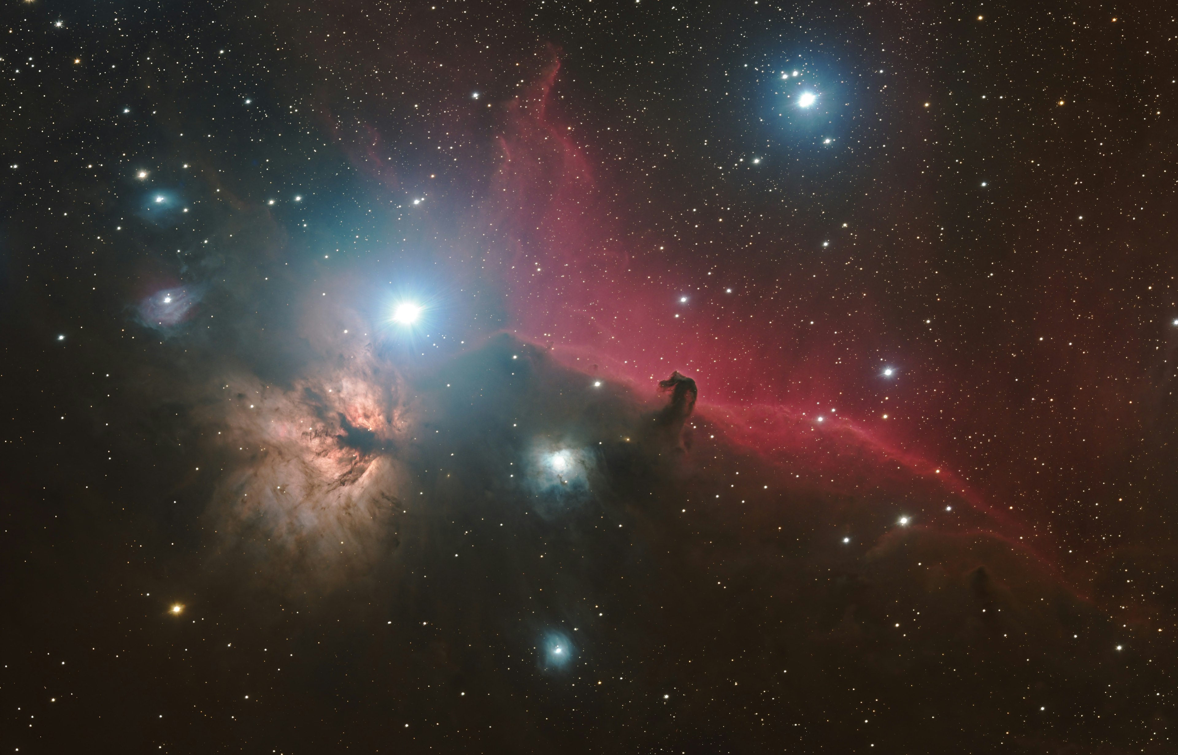 A stunning view of nebulas and stars in the cosmos