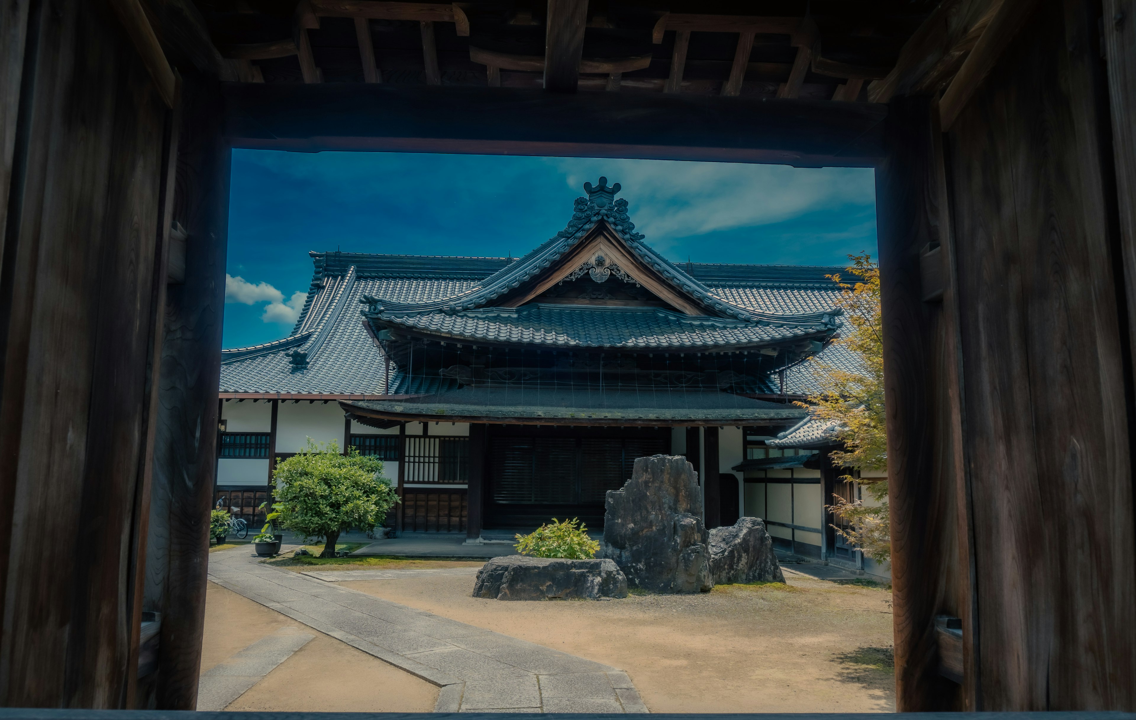 Rumah tradisional Jepang dengan pemandangan yang indah