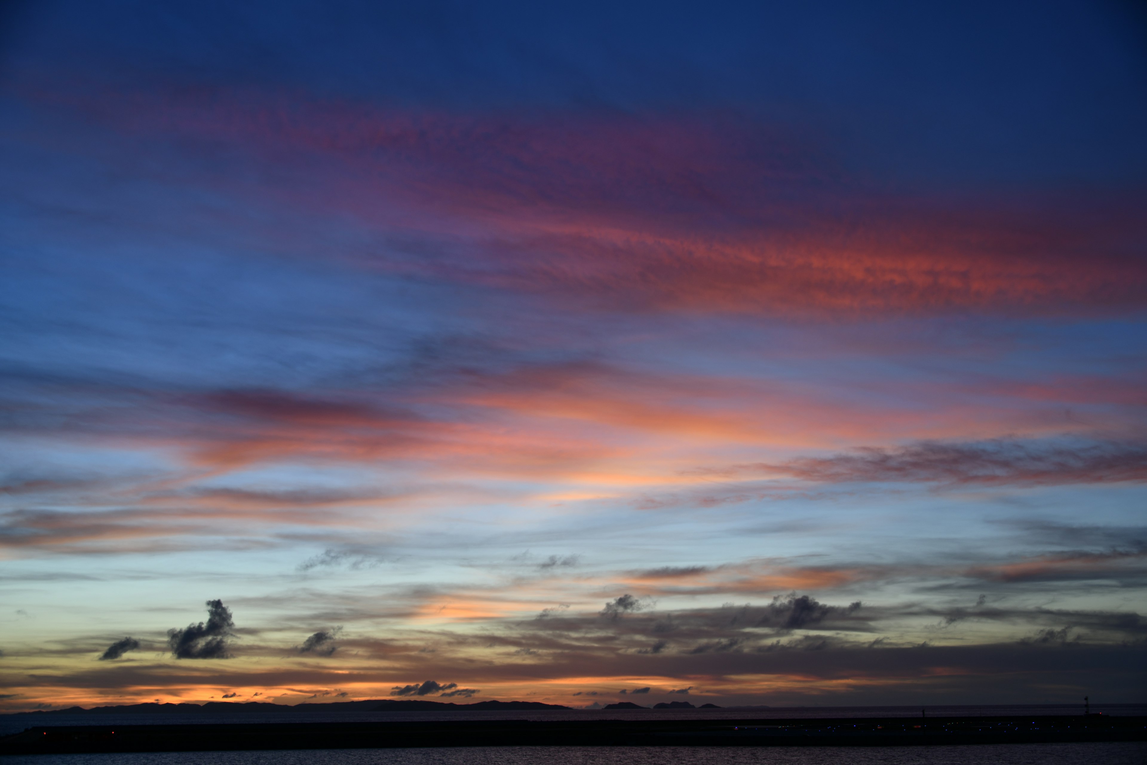 Beautiful landscape with a sunset sky