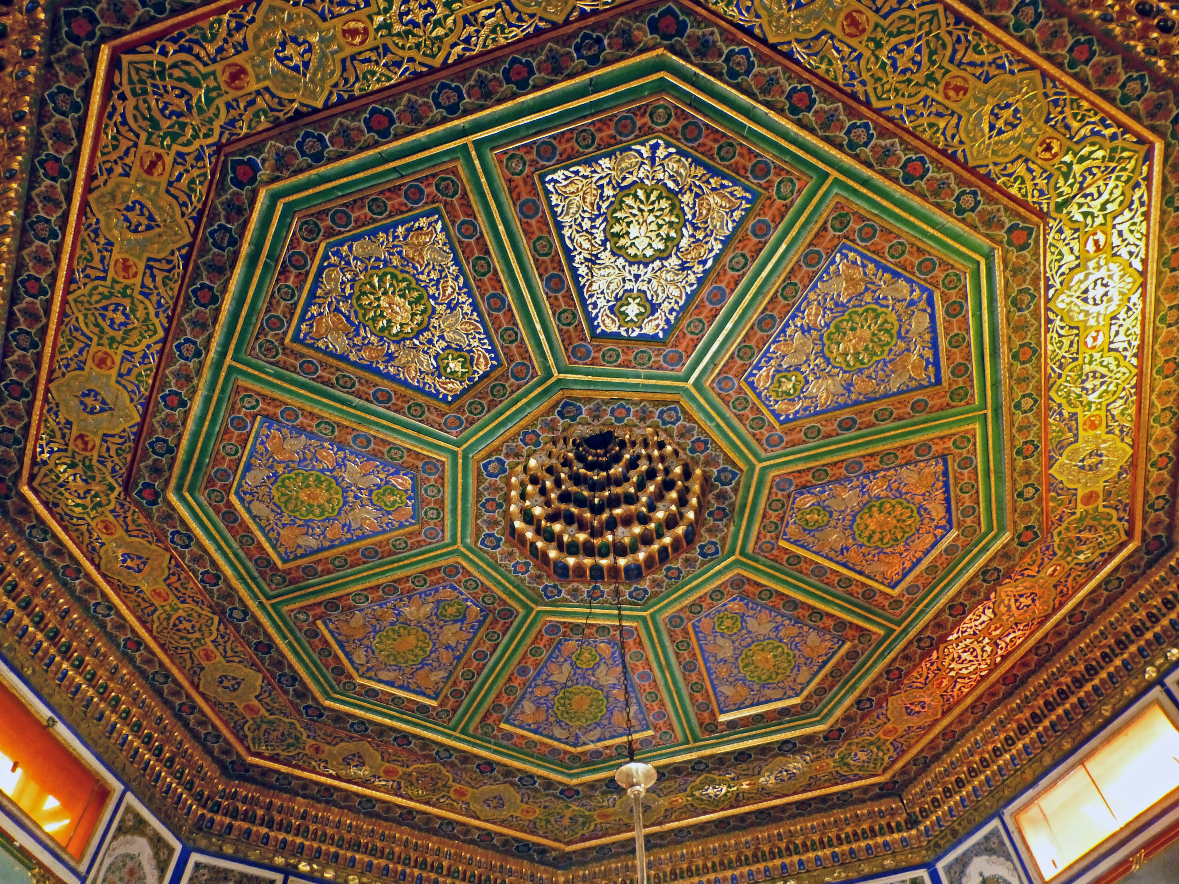 Beautifully decorated octagonal ceiling design