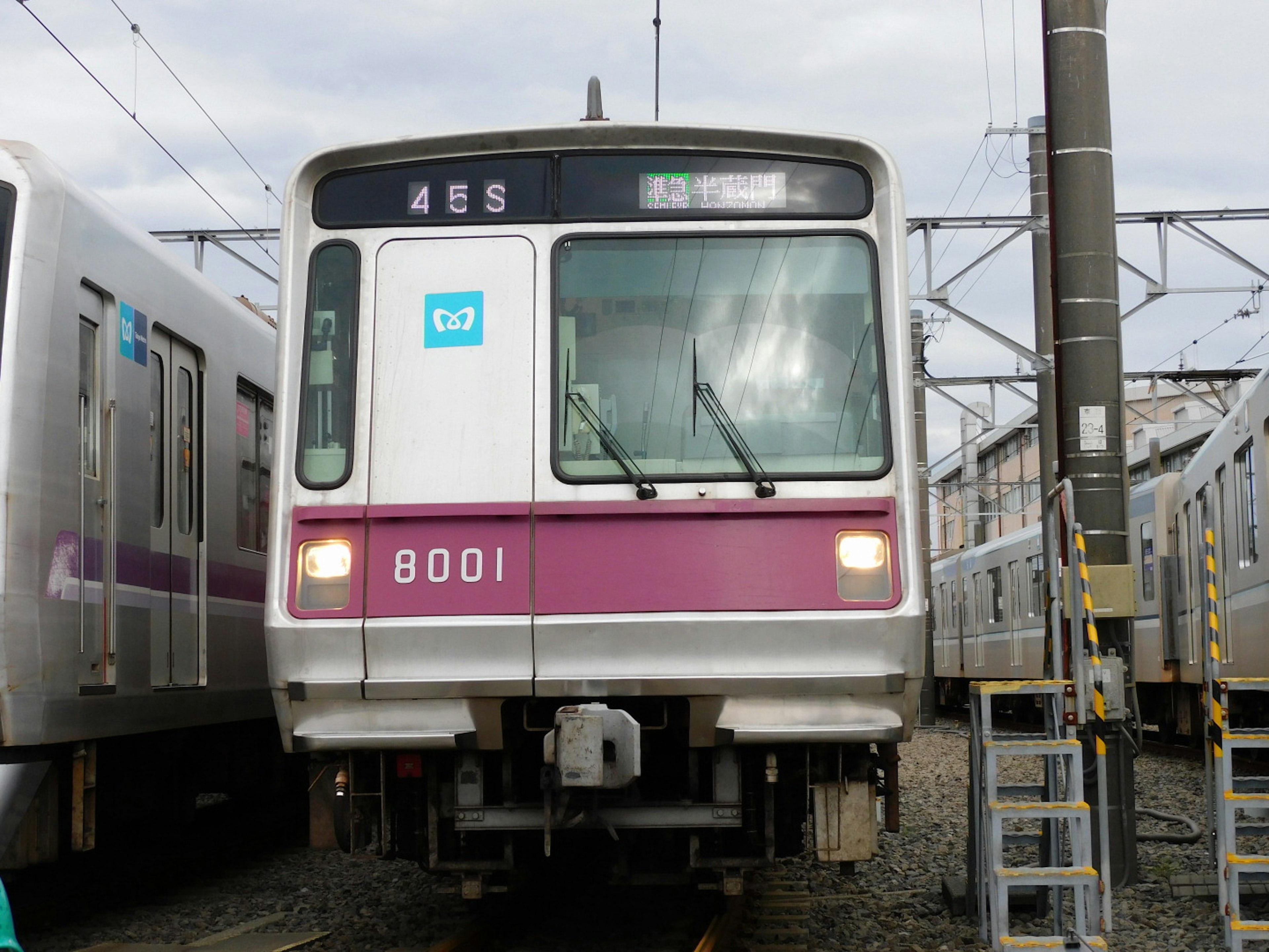 Tren número 8001 estacionado en la estación