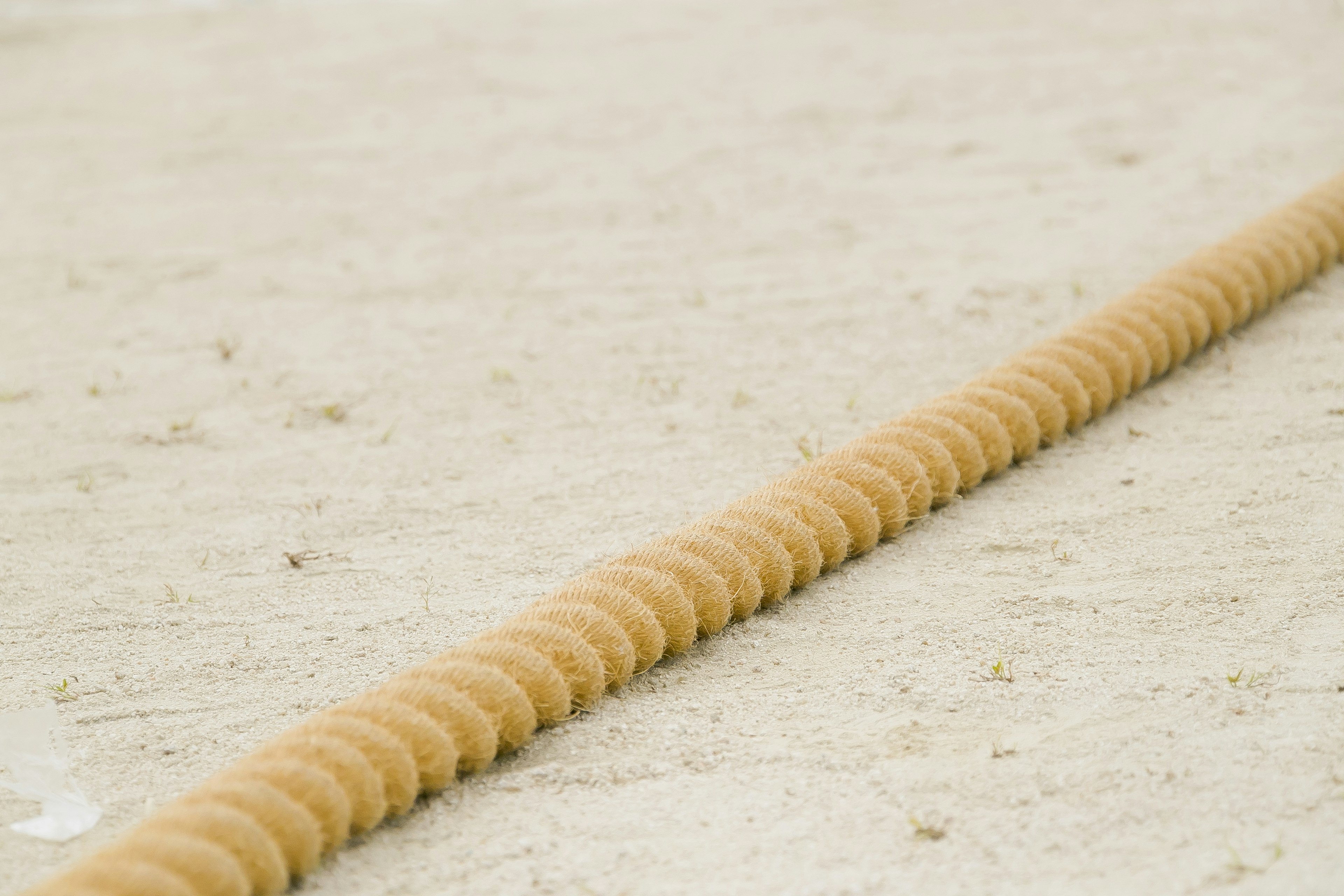 Metal ribbed rod resting on a concrete surface