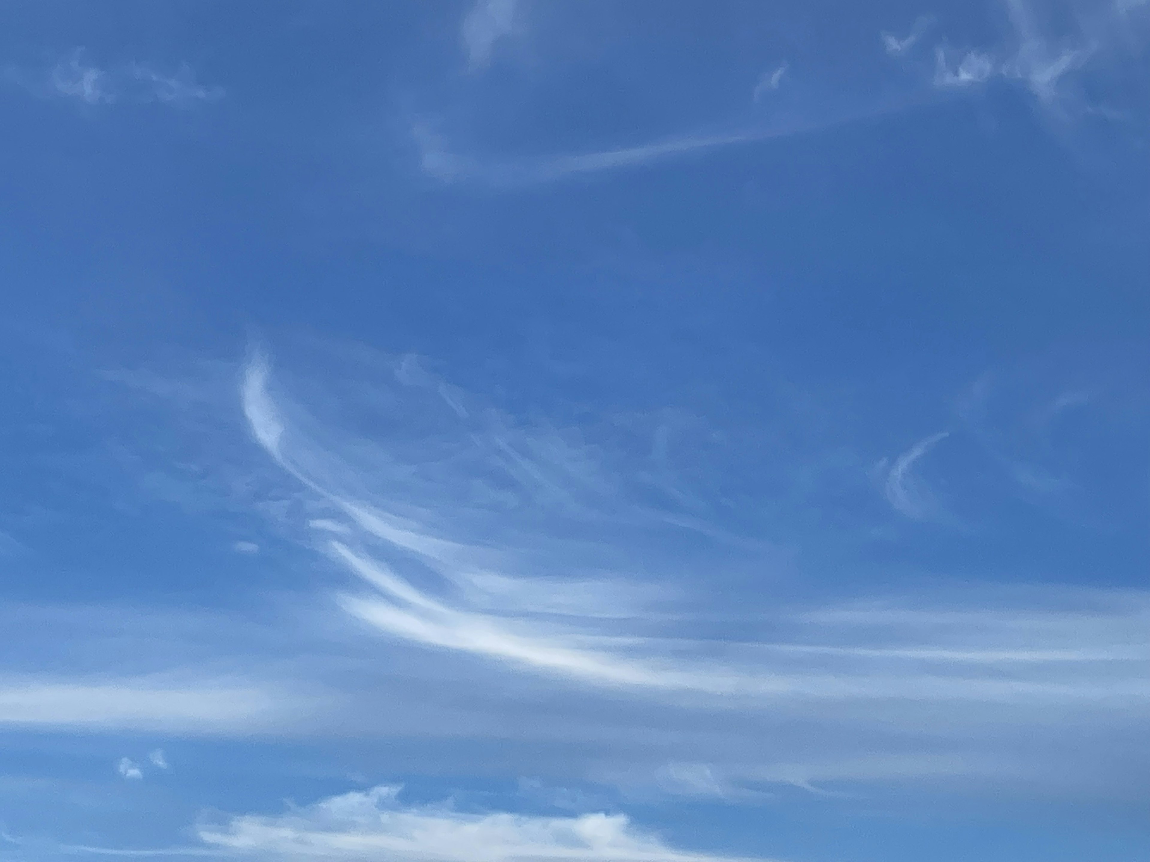 Patterns of clouds in a blue sky