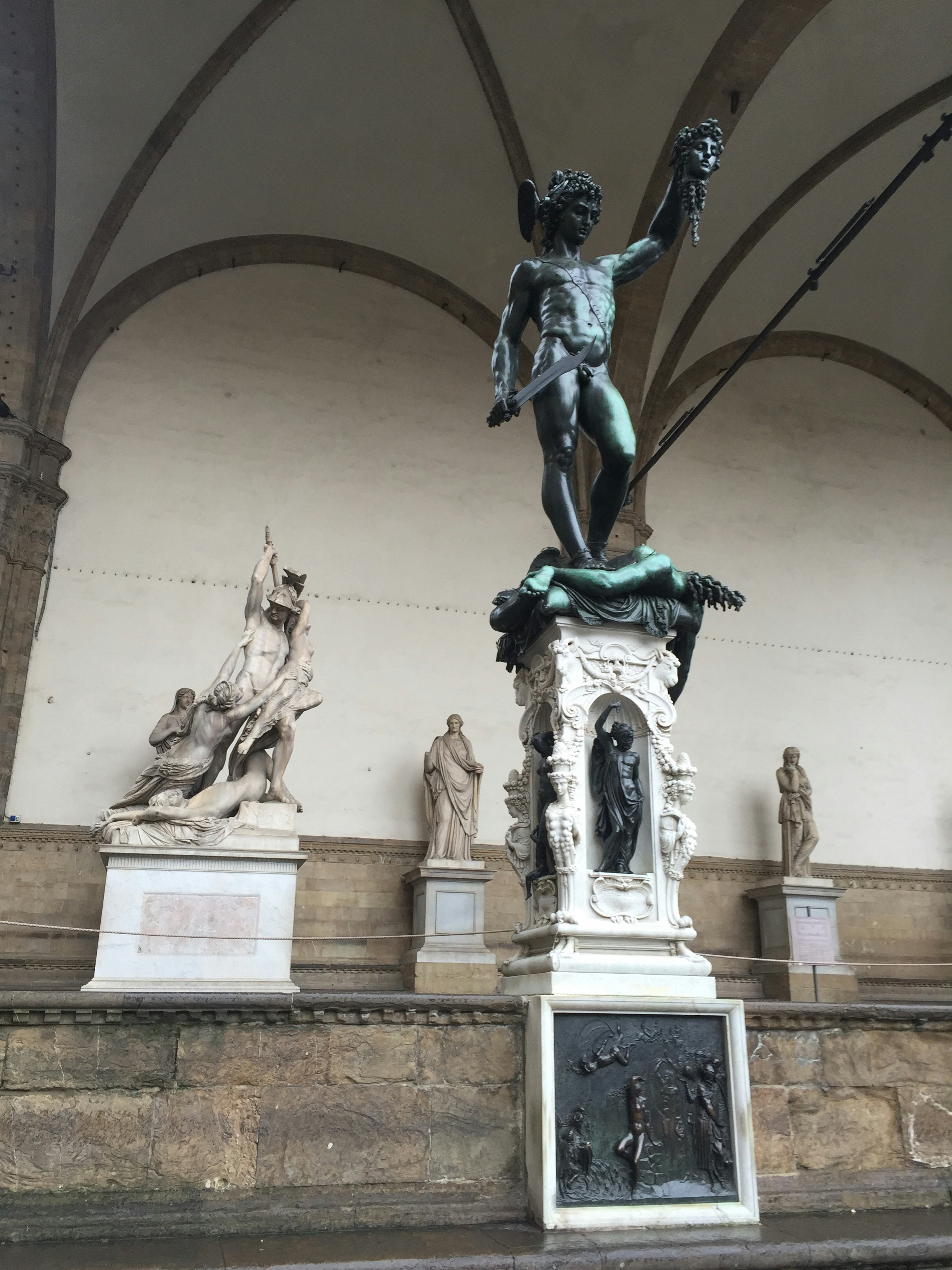 Statue of David in the Bargello Museum Florence showcasing intricate details