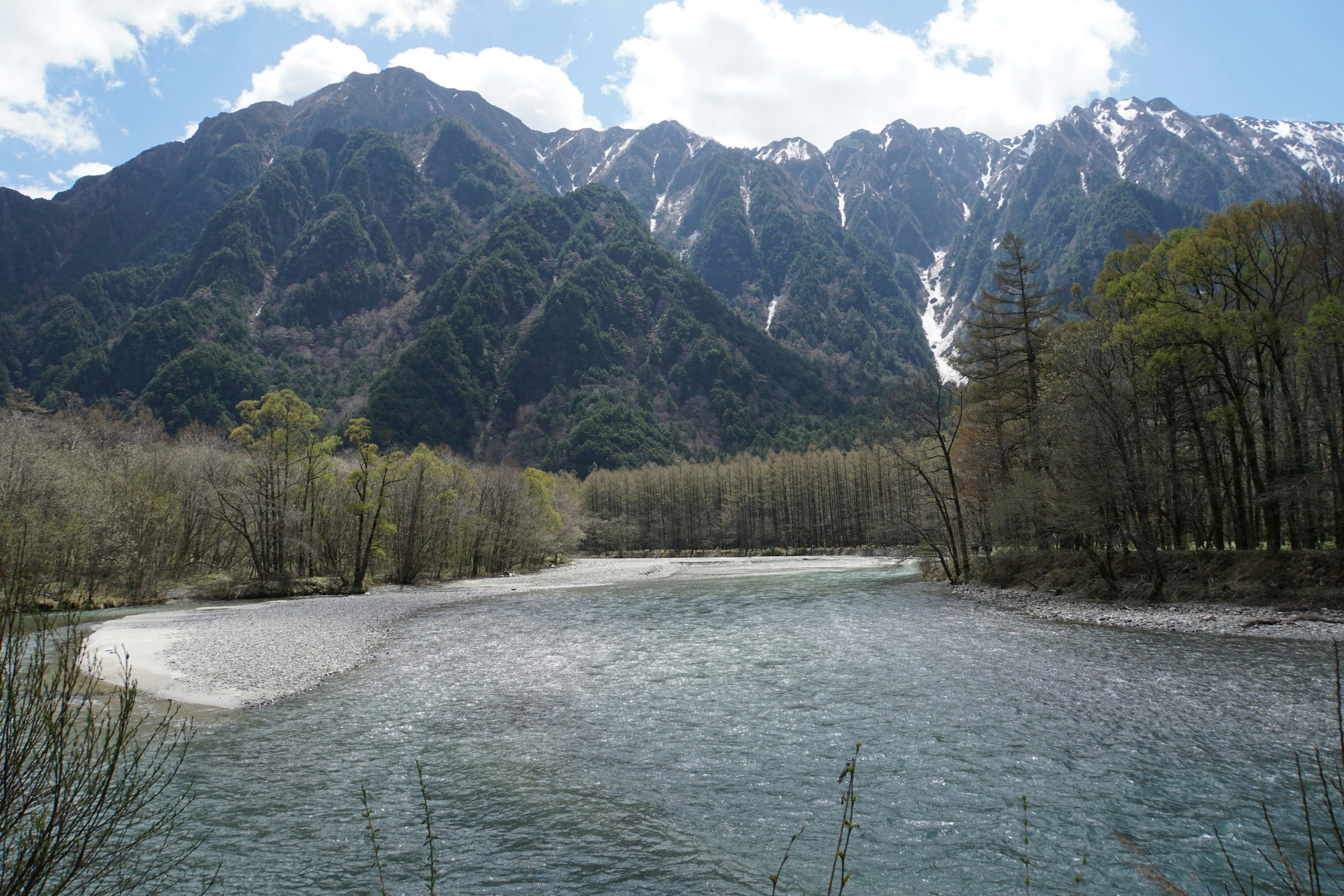 Scenic view of mountains and a flowing river