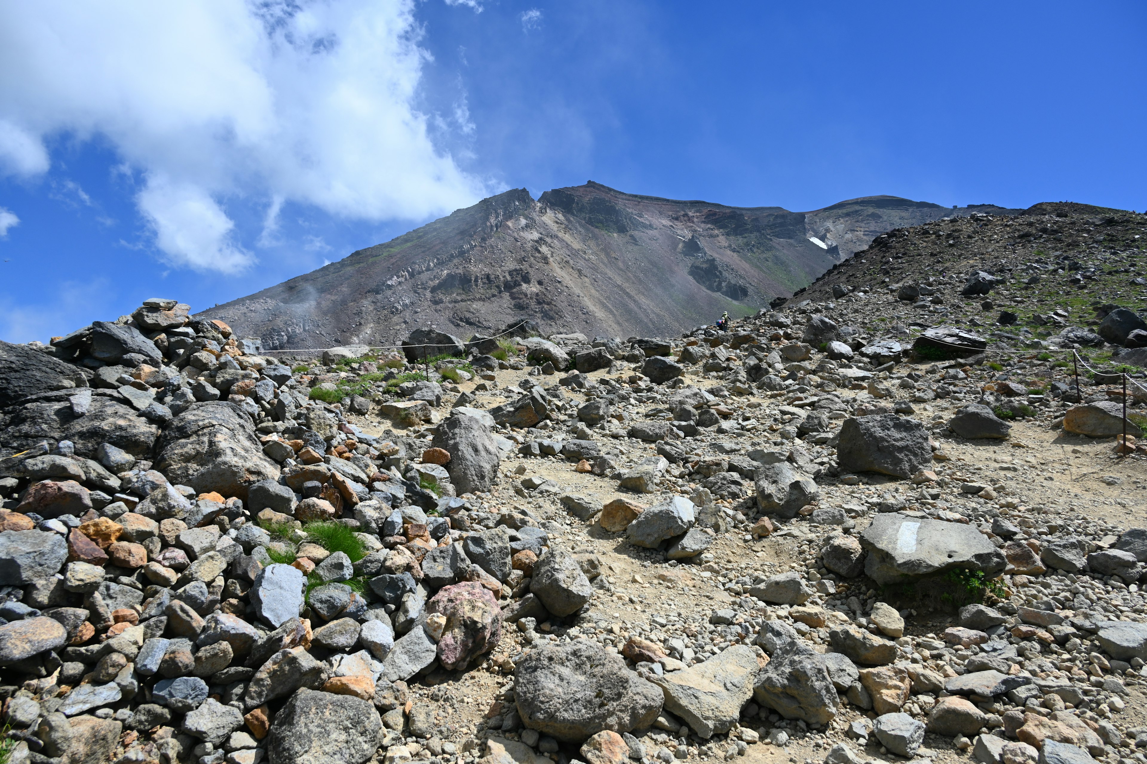 Rocky mountain landscape with a blue sky