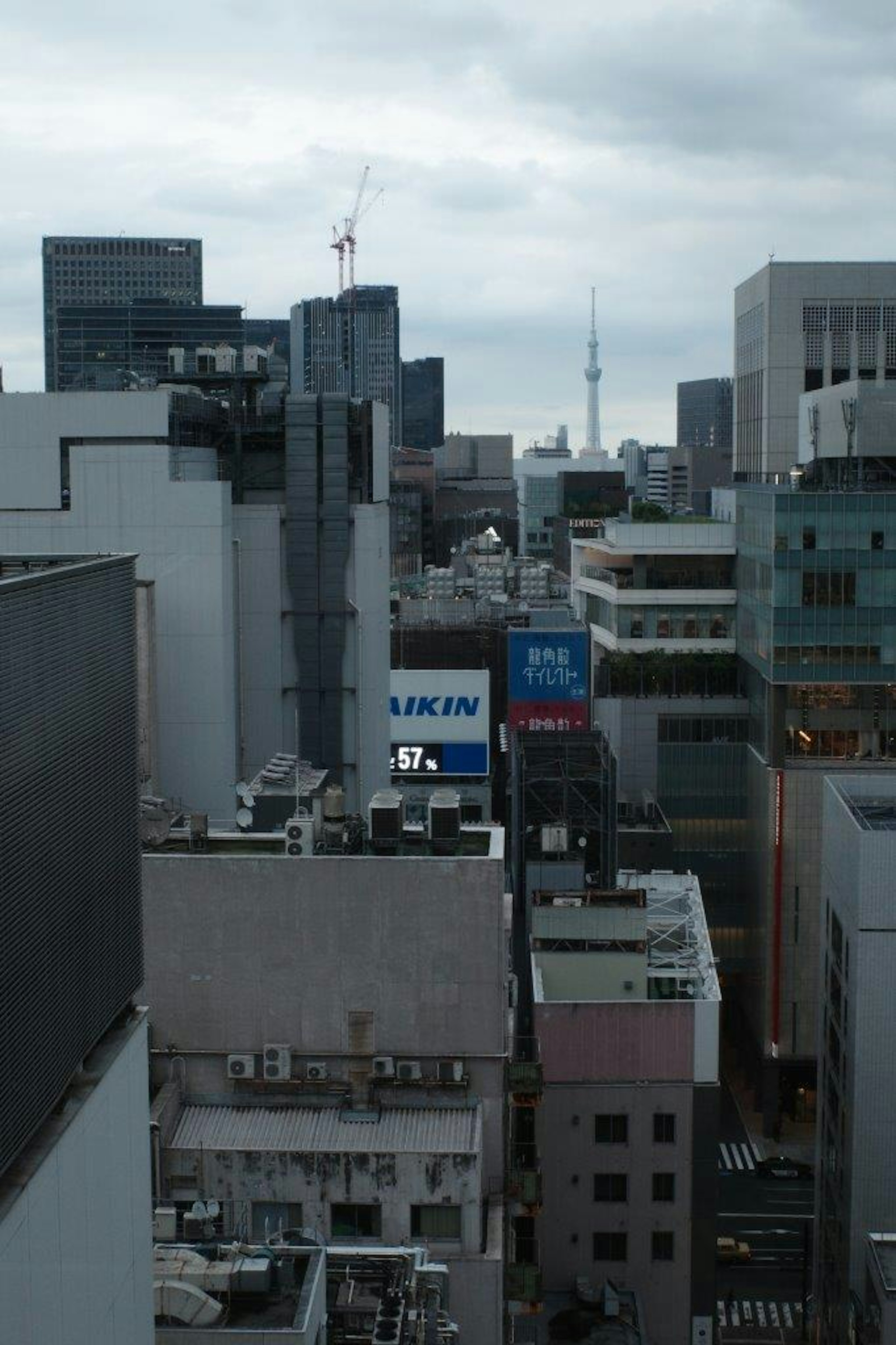 東京のビル群とスカイツリーが見える風景