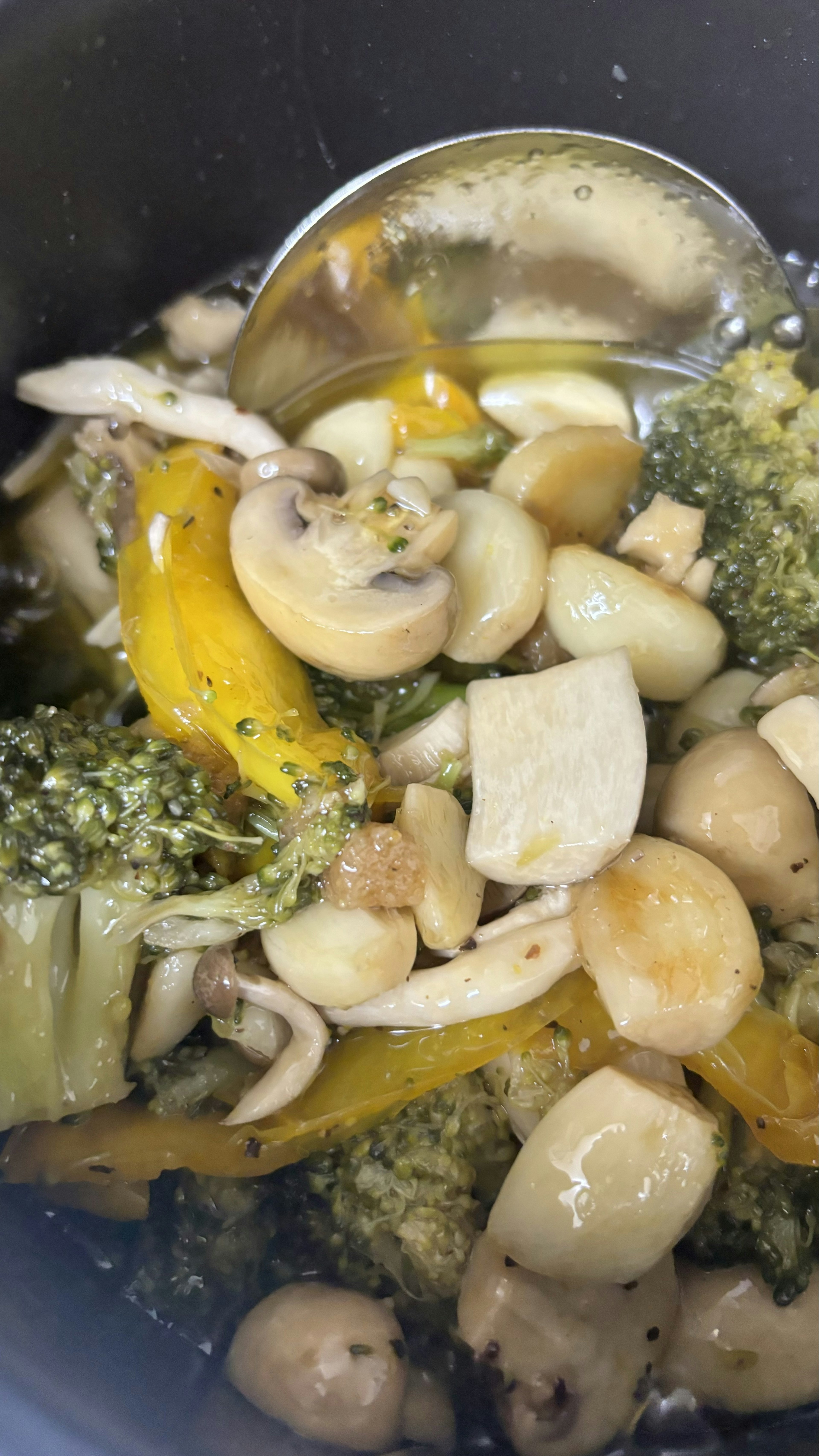 Colorful vegetable and mushroom stew