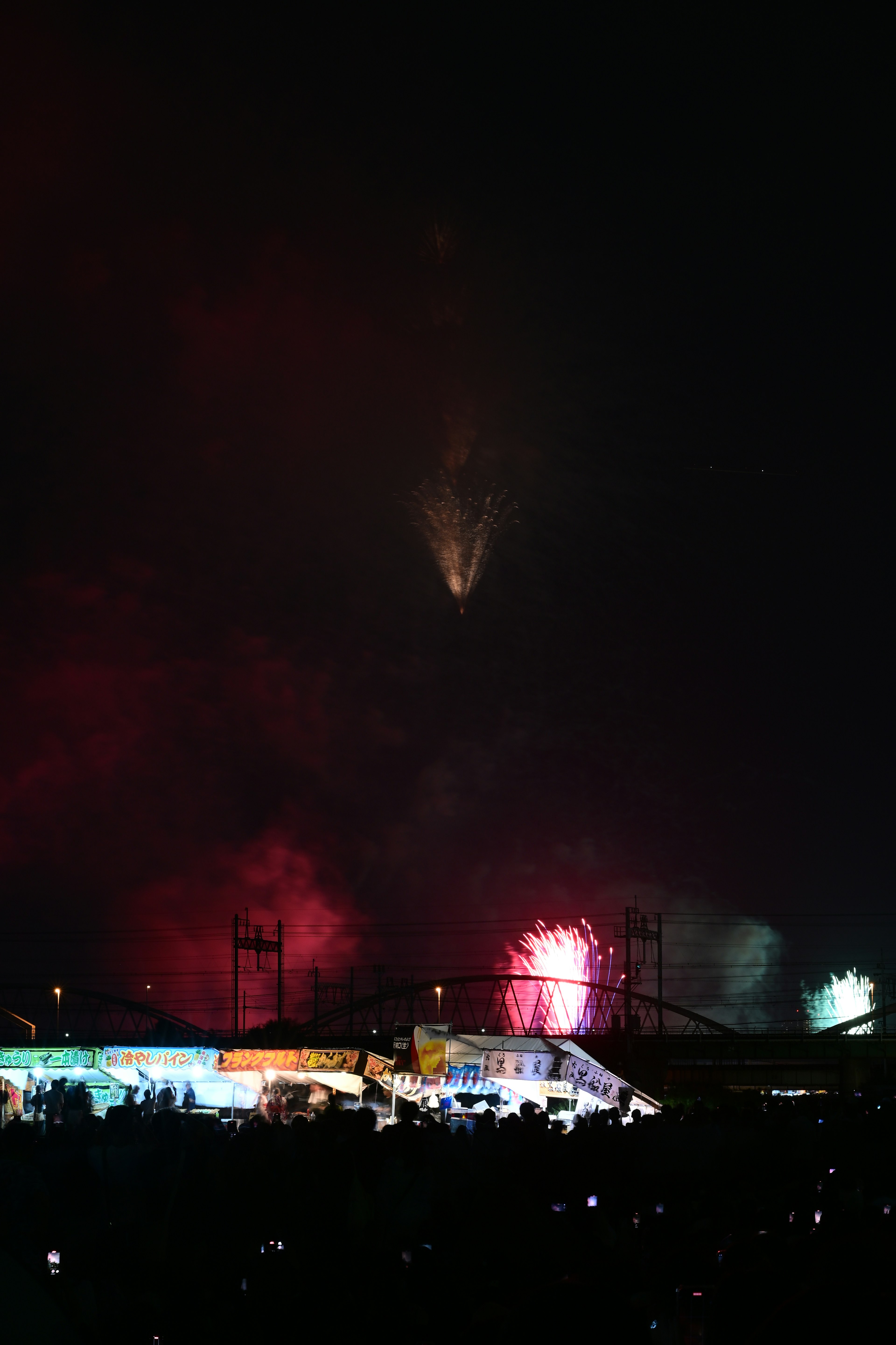 Espectáculo de fuegos artificiales coloridos iluminando el cielo nocturno