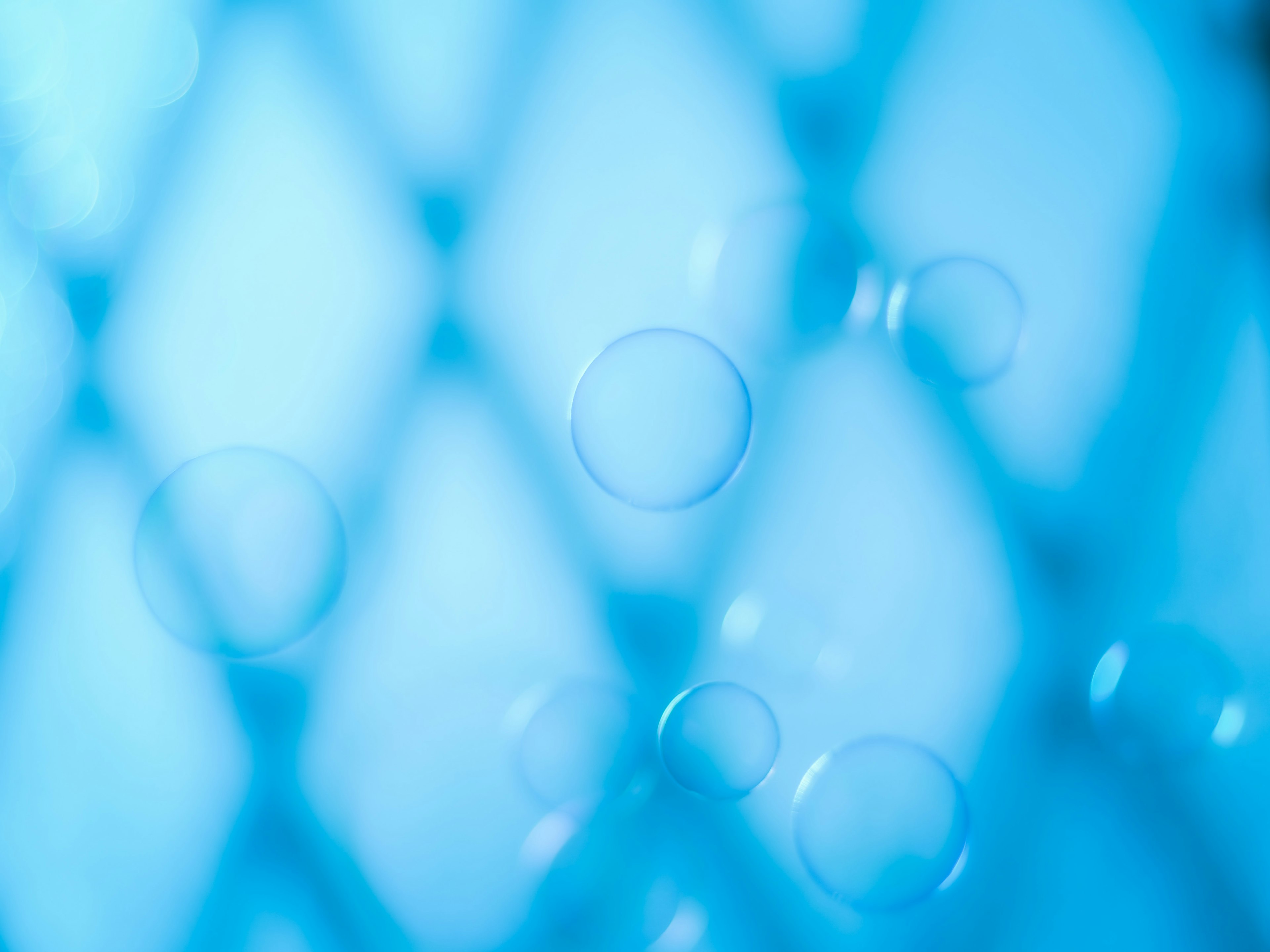 Bubbles floating against a blue background with a mesh pattern