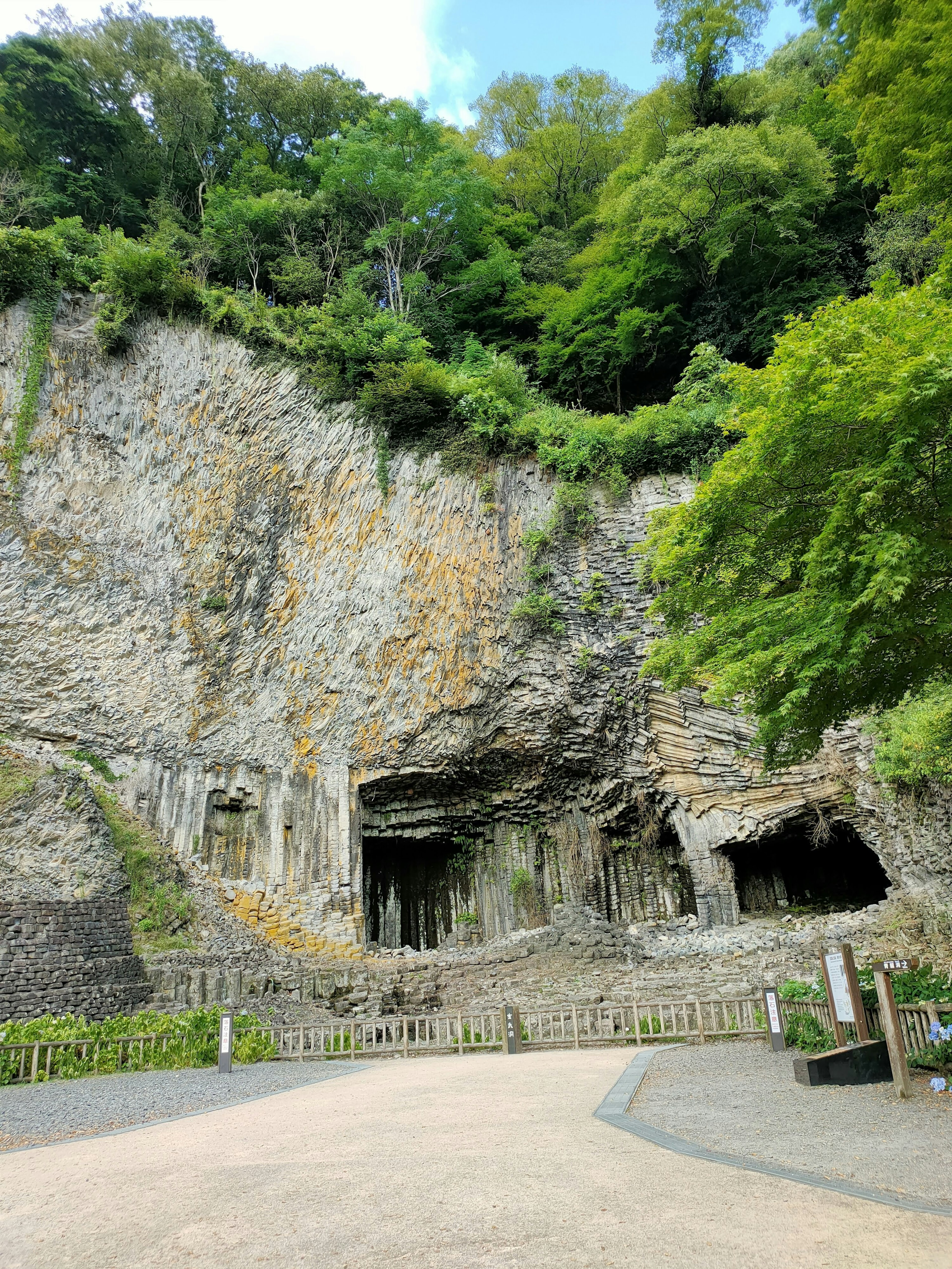 Felsenkavernen umgeben von üppigem Grün