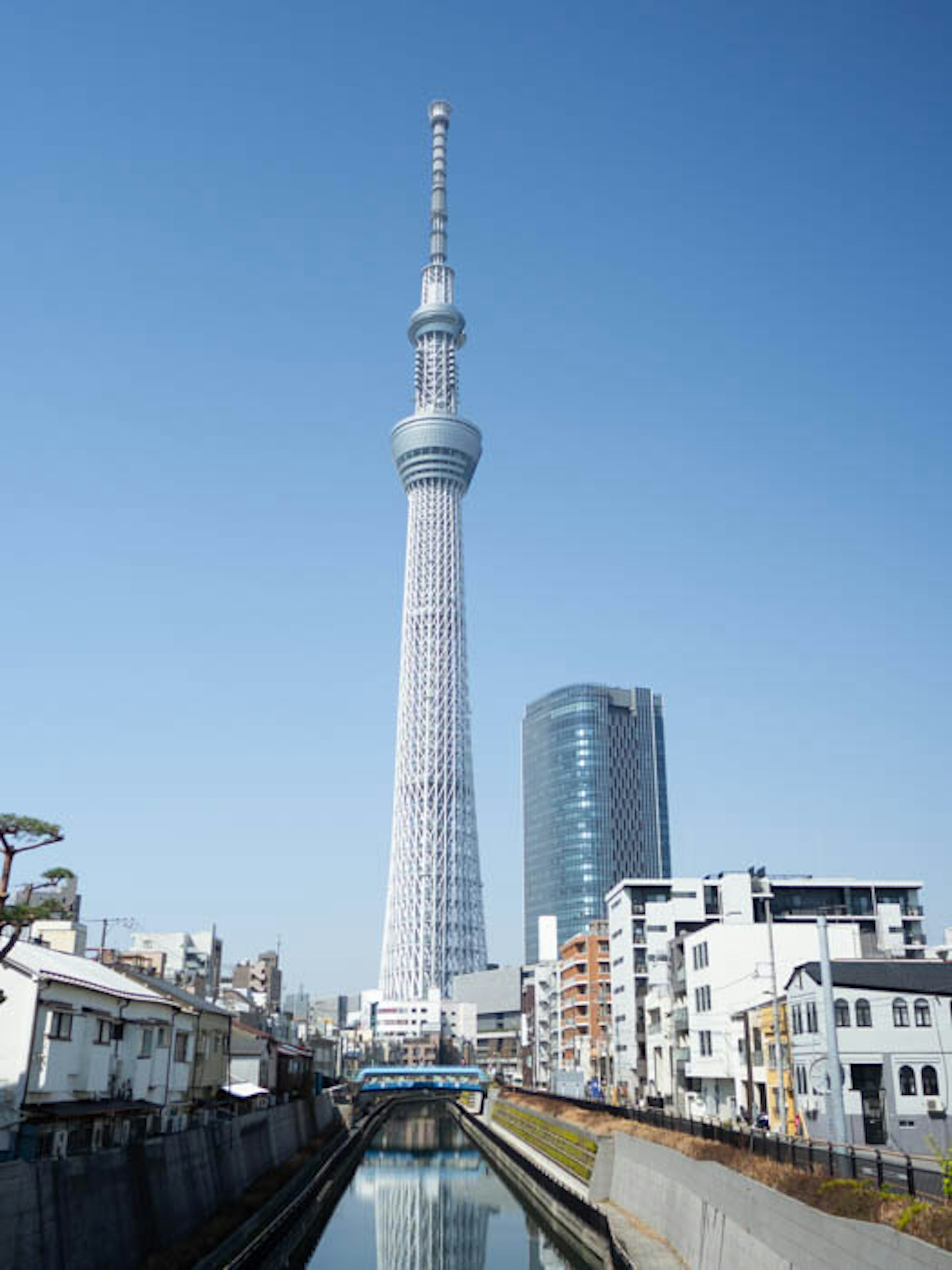 Tokyo Skytree vươn cao dưới bầu trời xanh rõ ràng