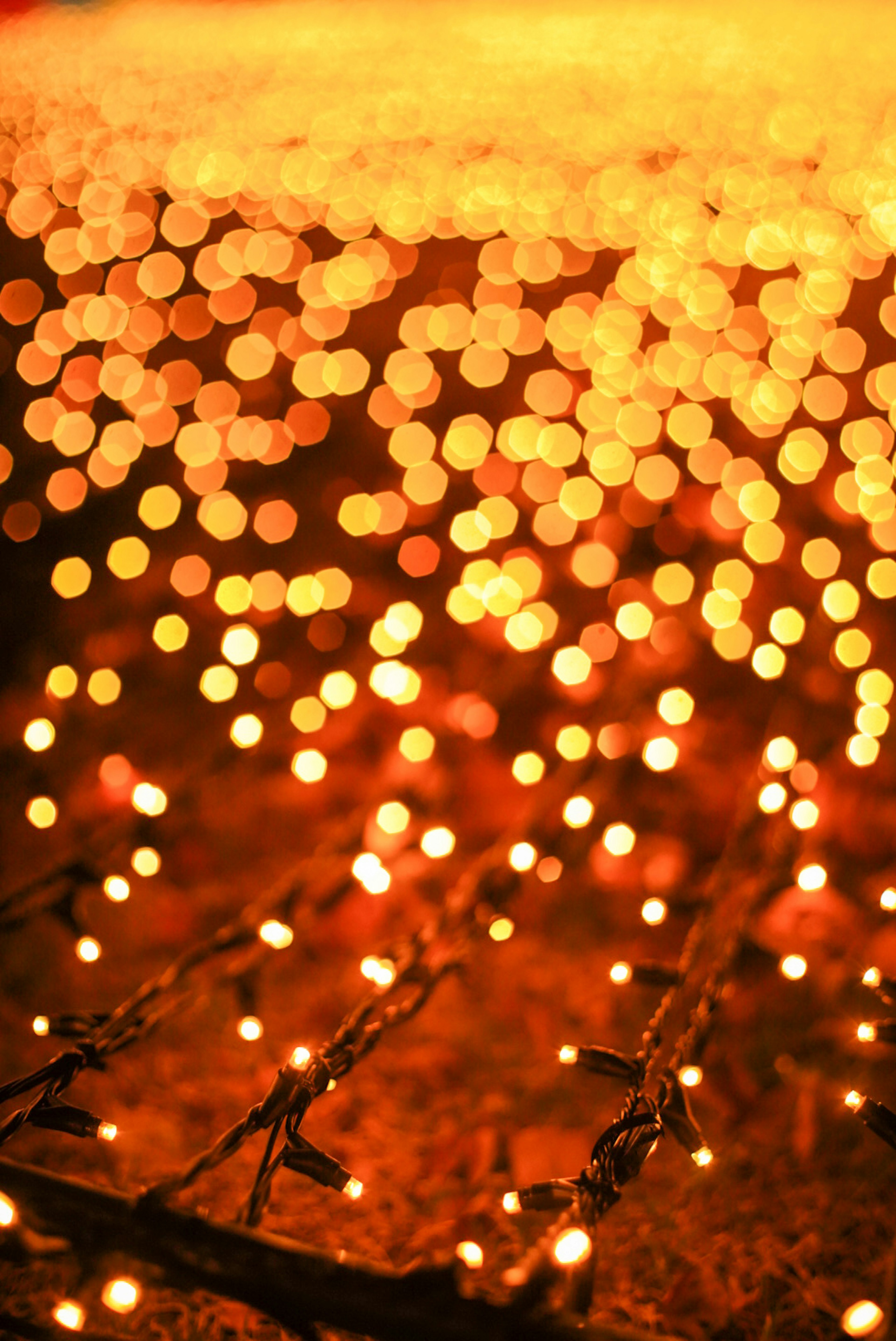 Image featuring scattered orange bokeh light points