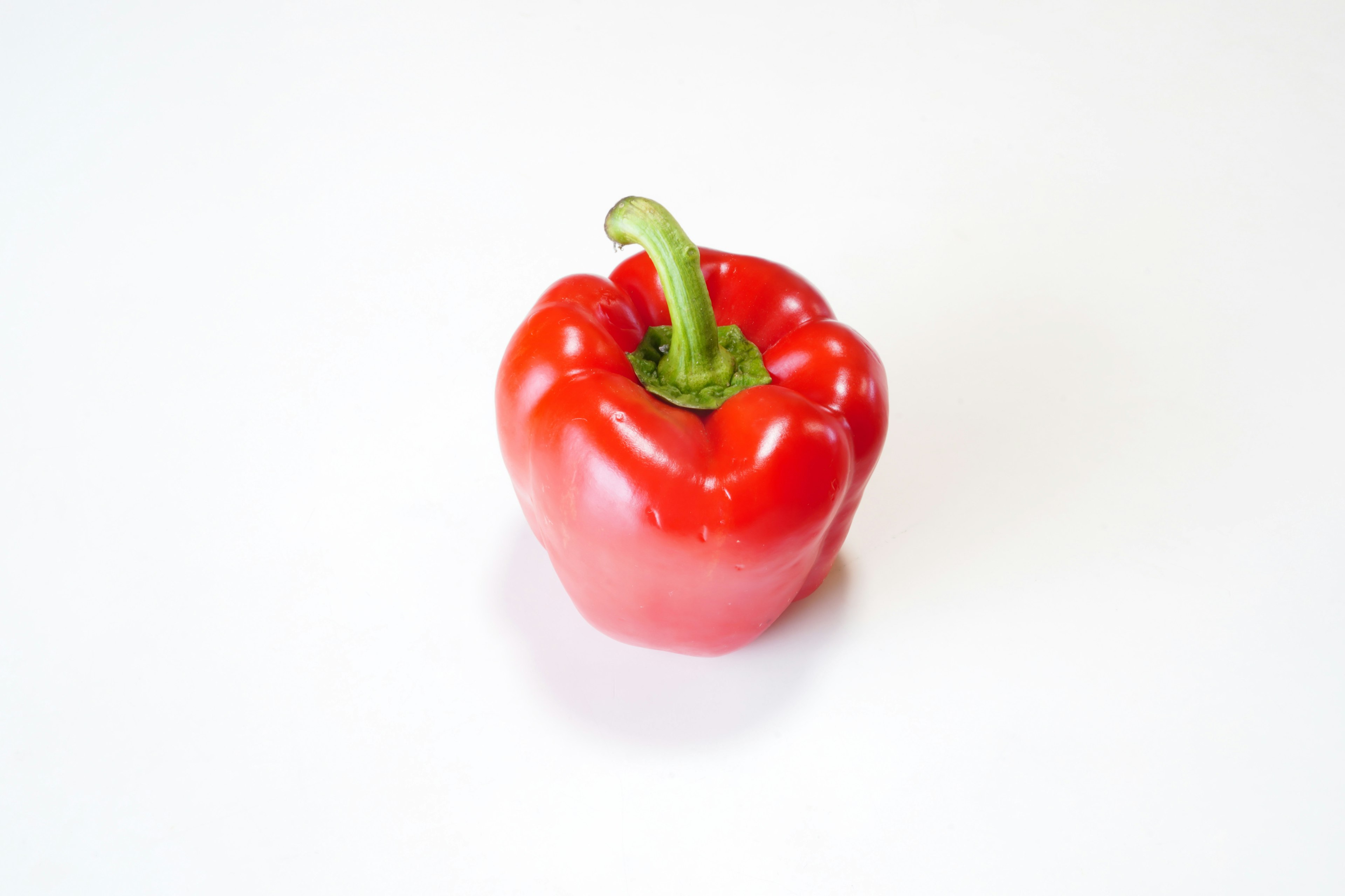 Vibrant red bell pepper viewed from the top