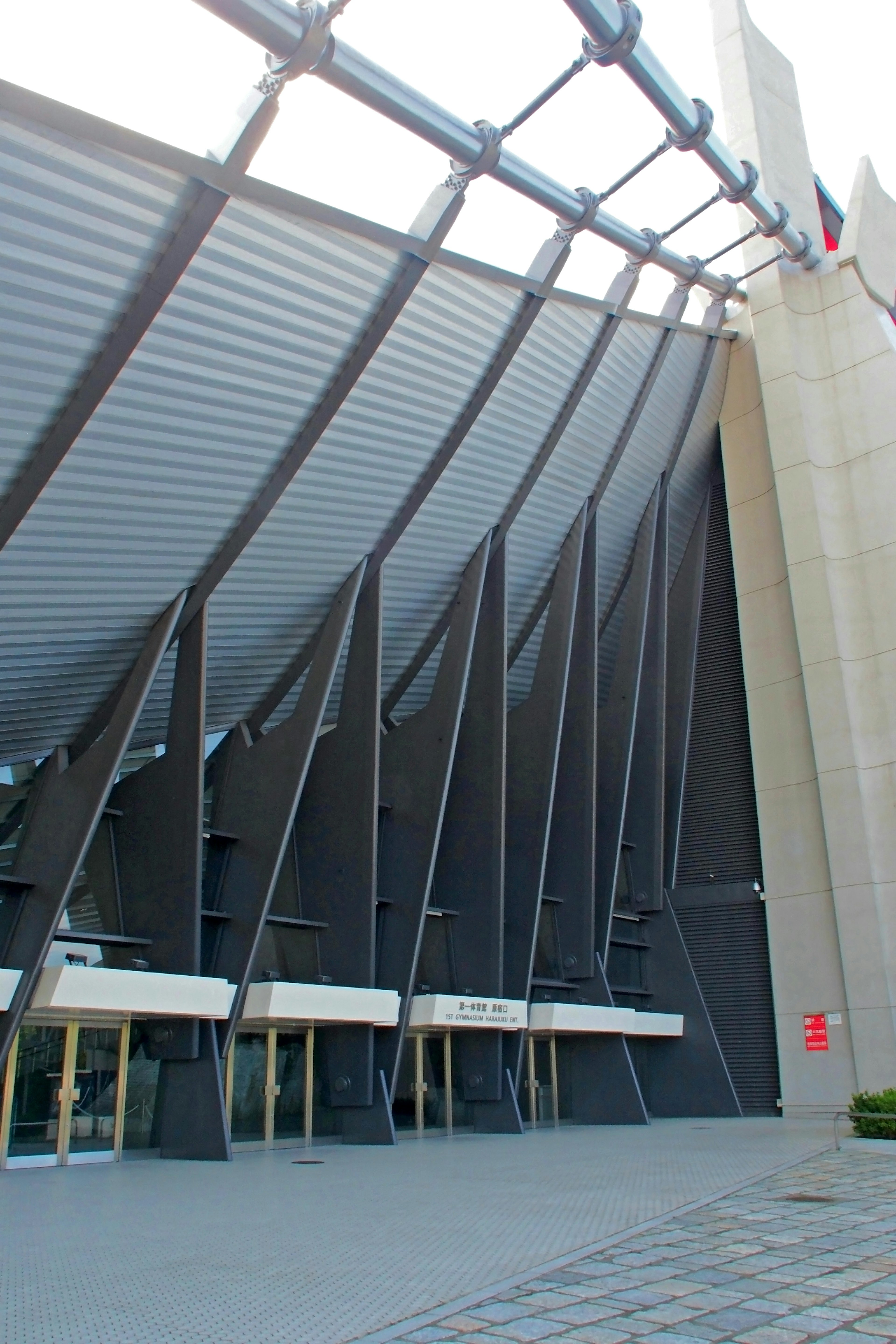 Exterior view of an entrance with modern architectural design features