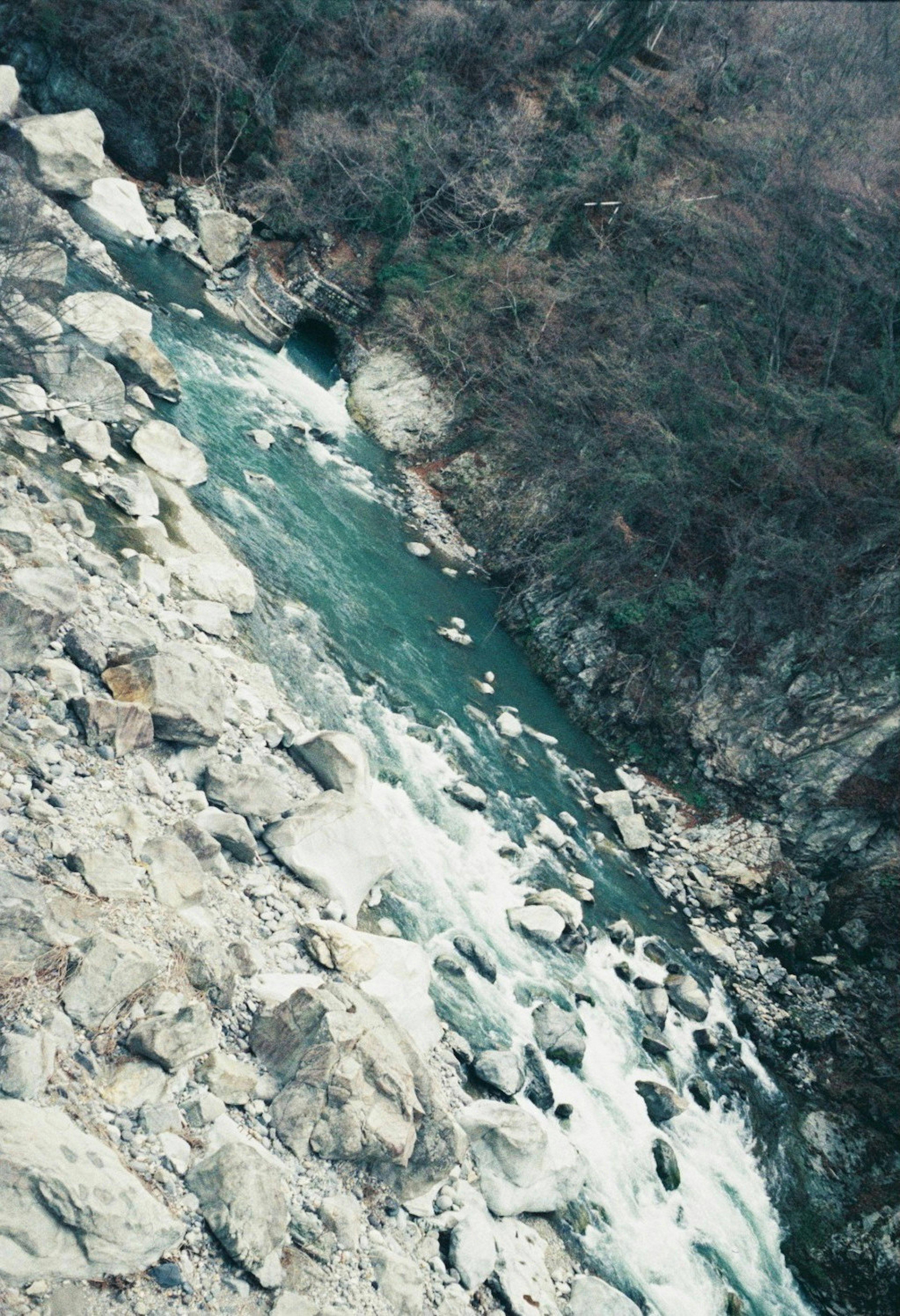 Bellissimo paesaggio con rocce e un torrente limpido