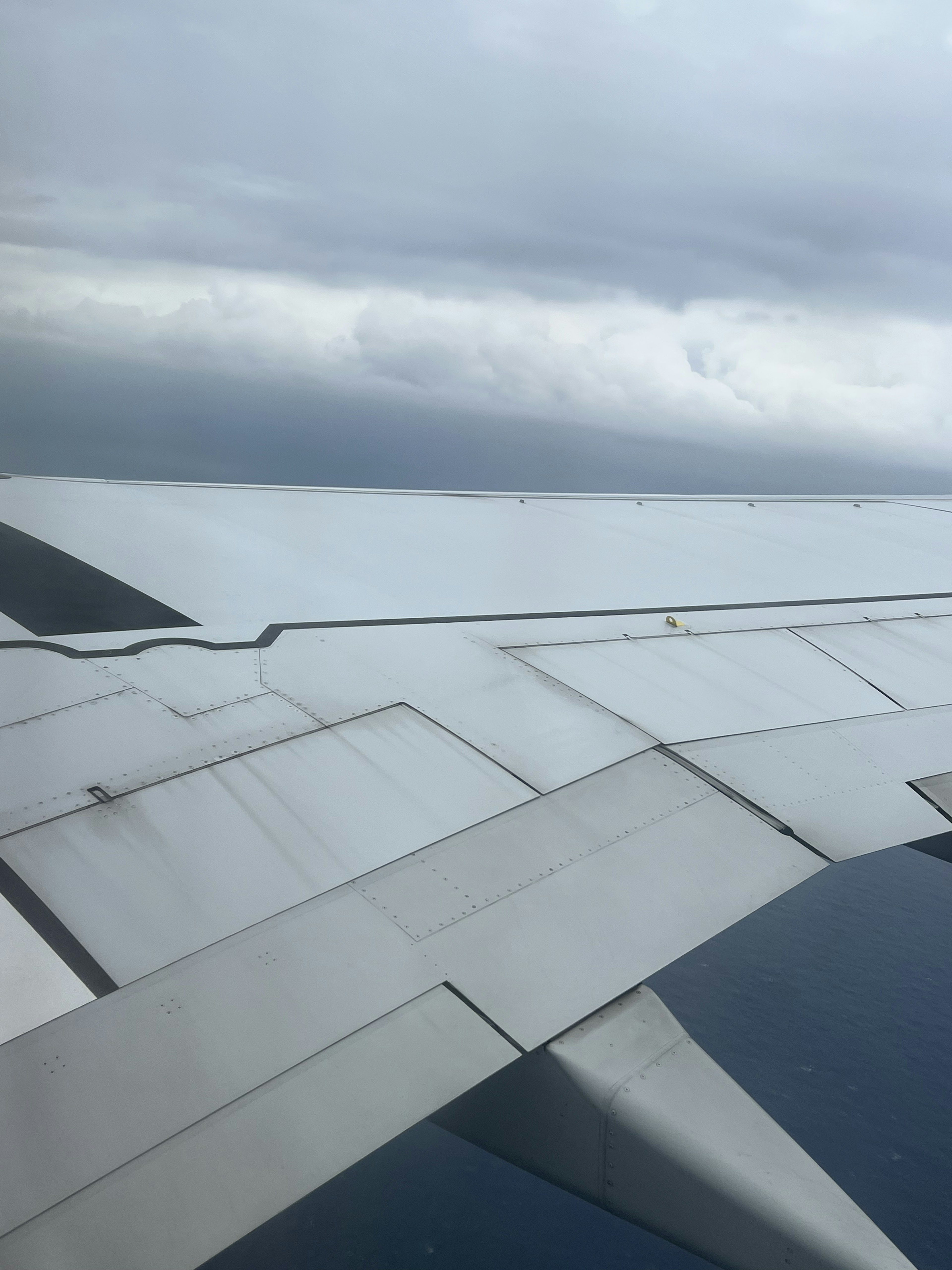 飛行機の翼と雲のある空の風景