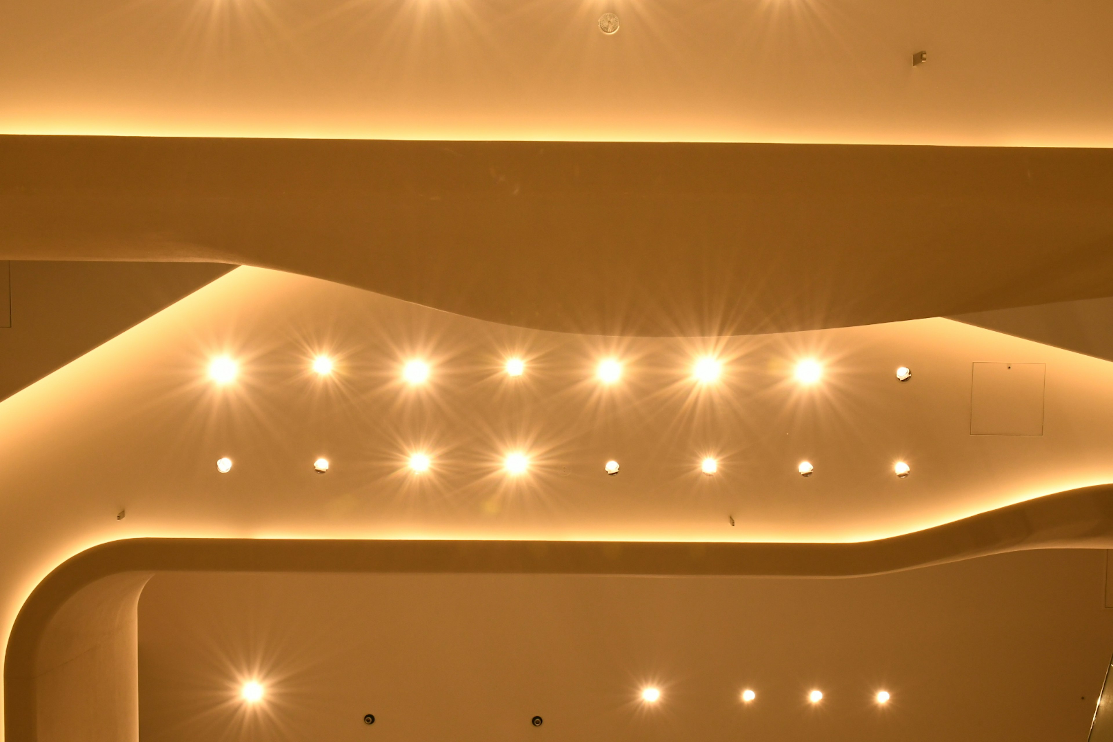 Illuminazione elegante del soffitto con elementi di design curvi