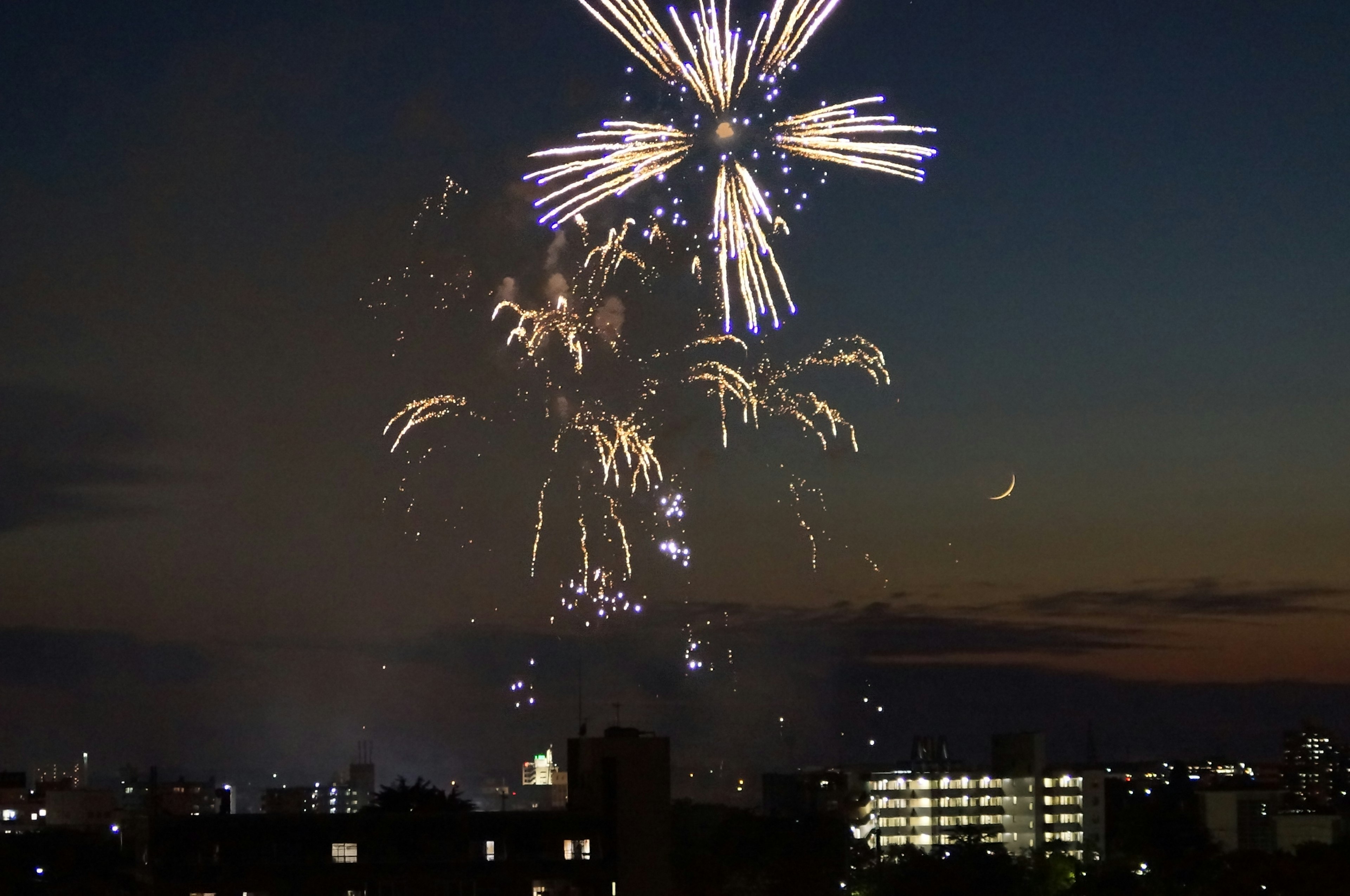 Des feux d'artifice éclatant dans le ciel nocturne avec des couleurs vives