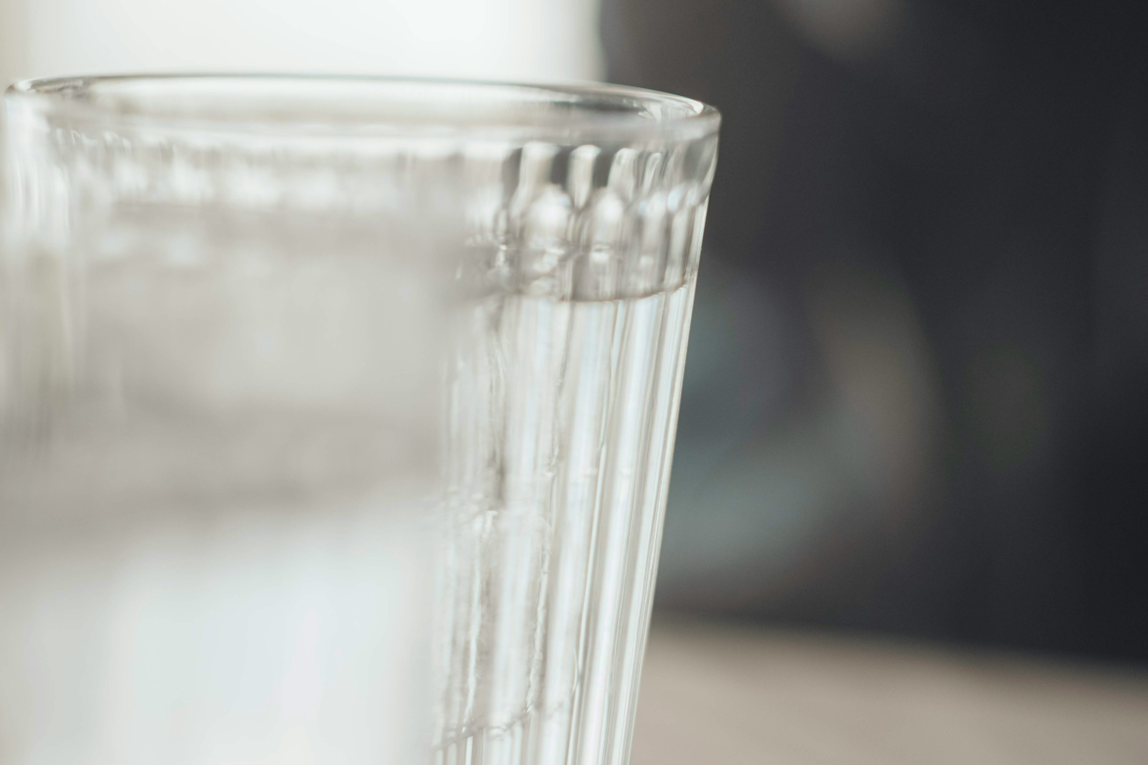 Close-up of a transparent glass filled with water