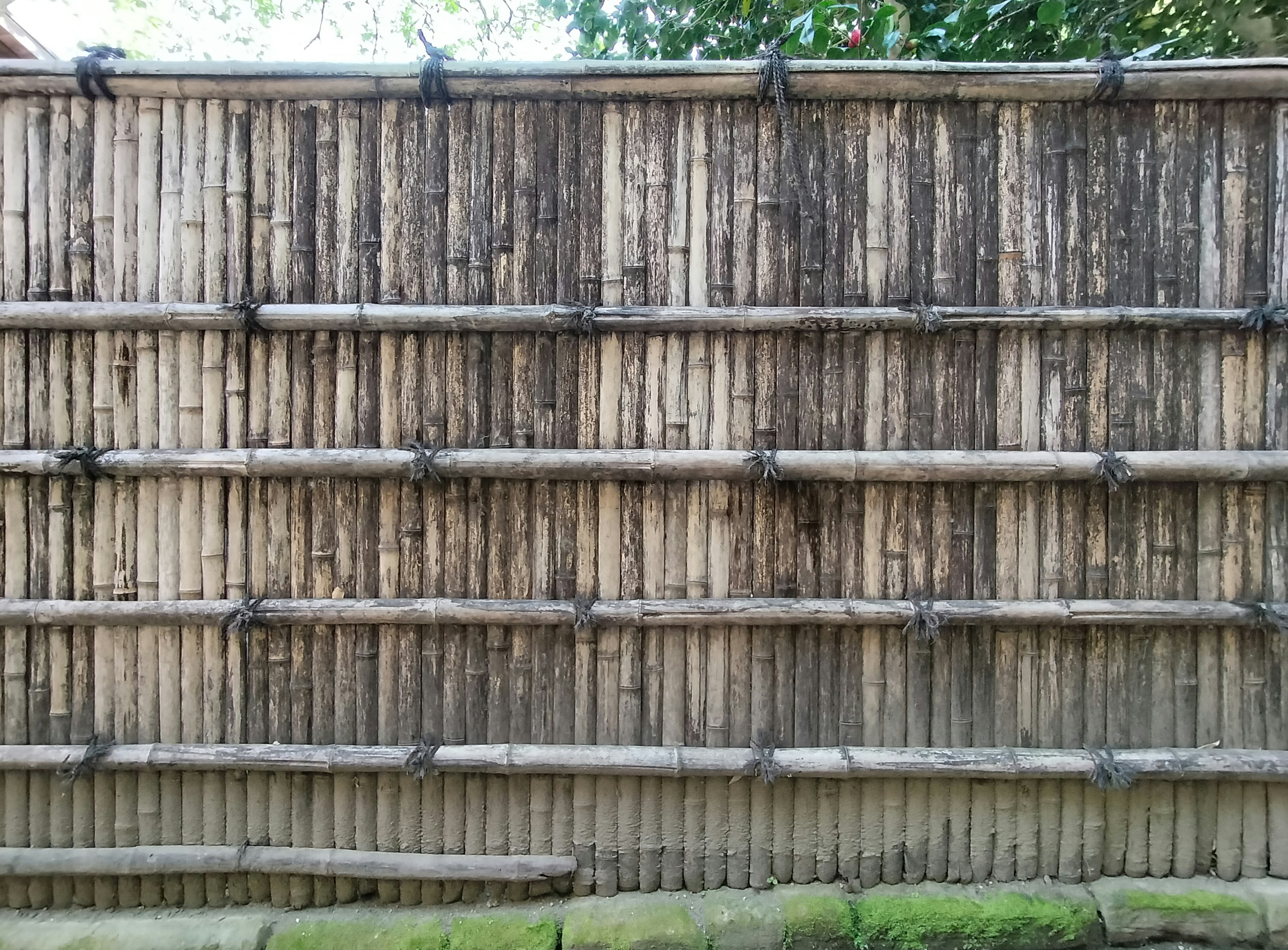 Detailed texture and structure of a bamboo fence