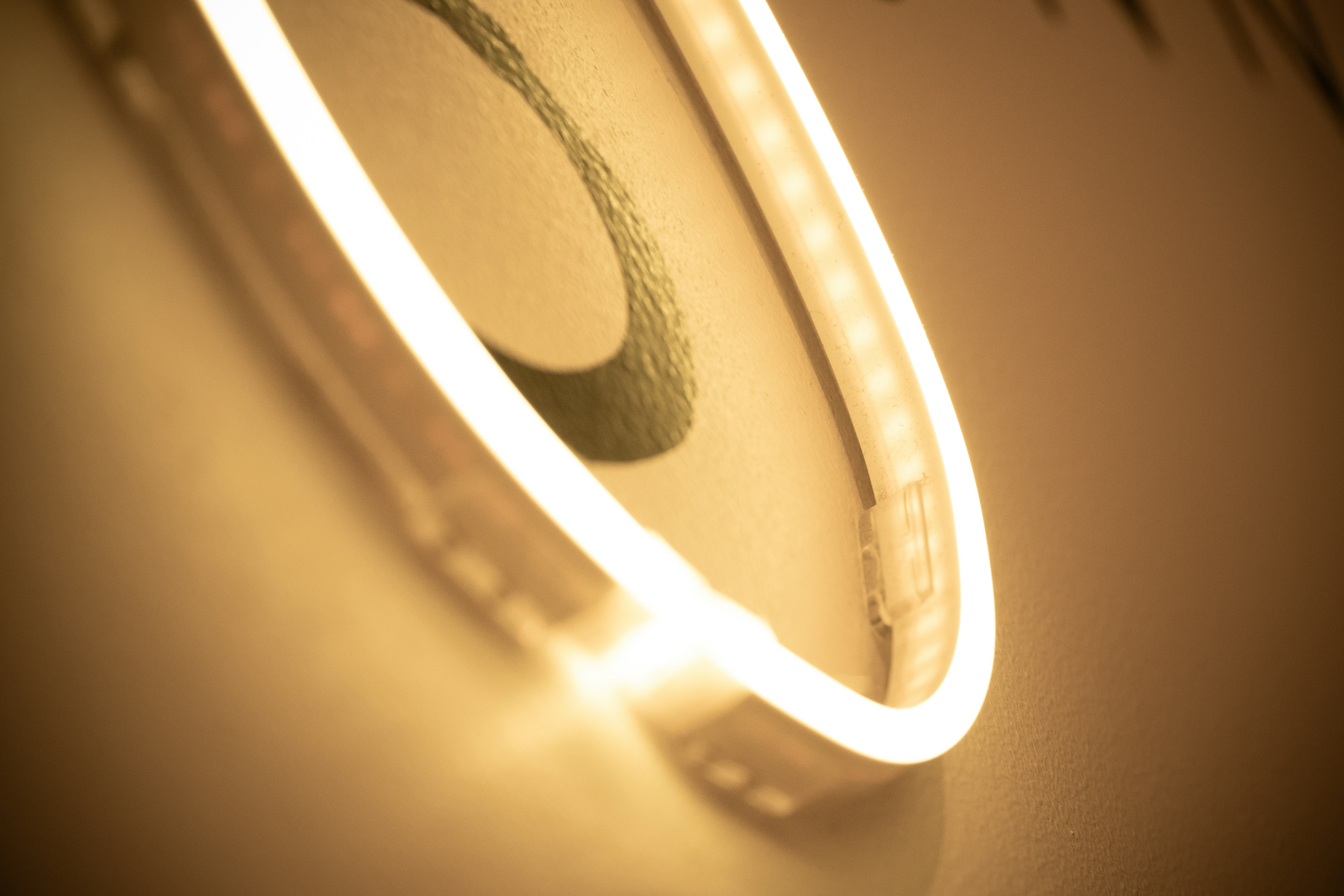 Soft light illuminating a circular design object