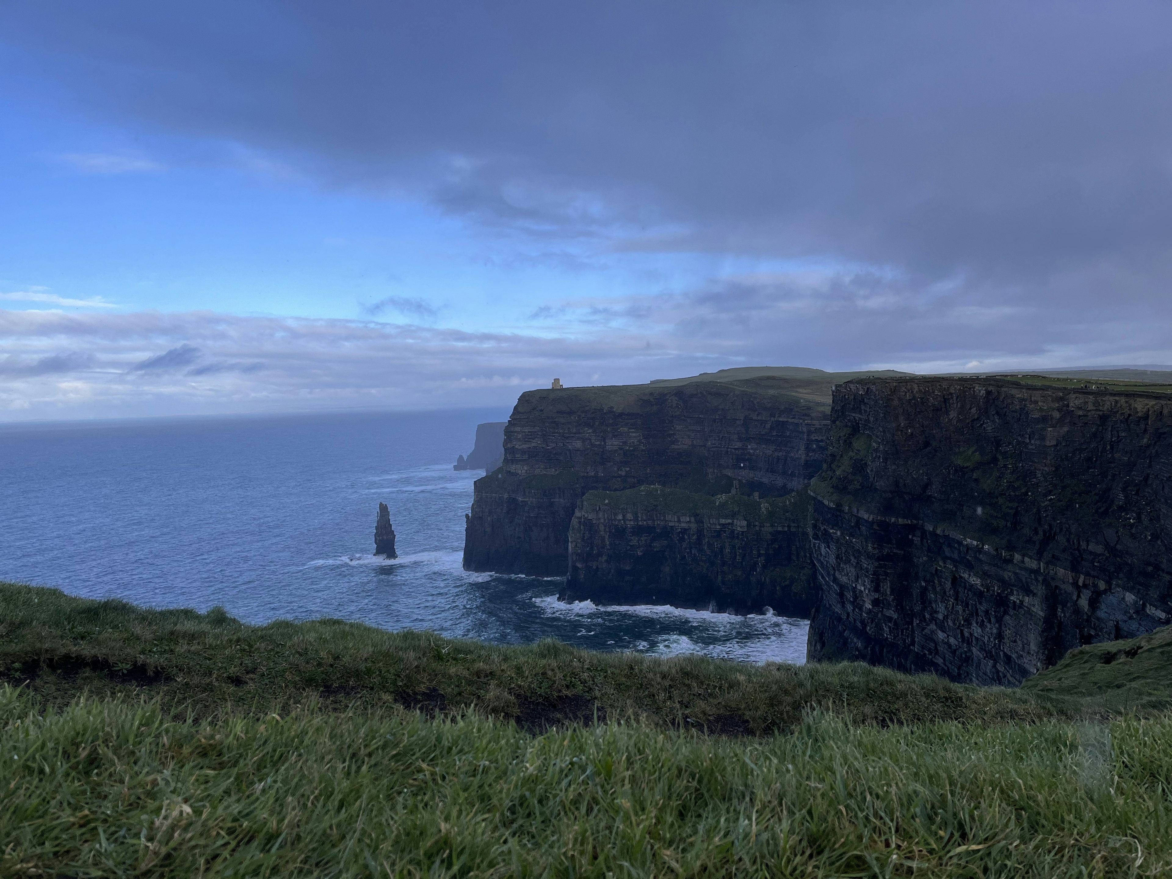 Coastal cliffs with dramatic landscape Blue sky and clouds