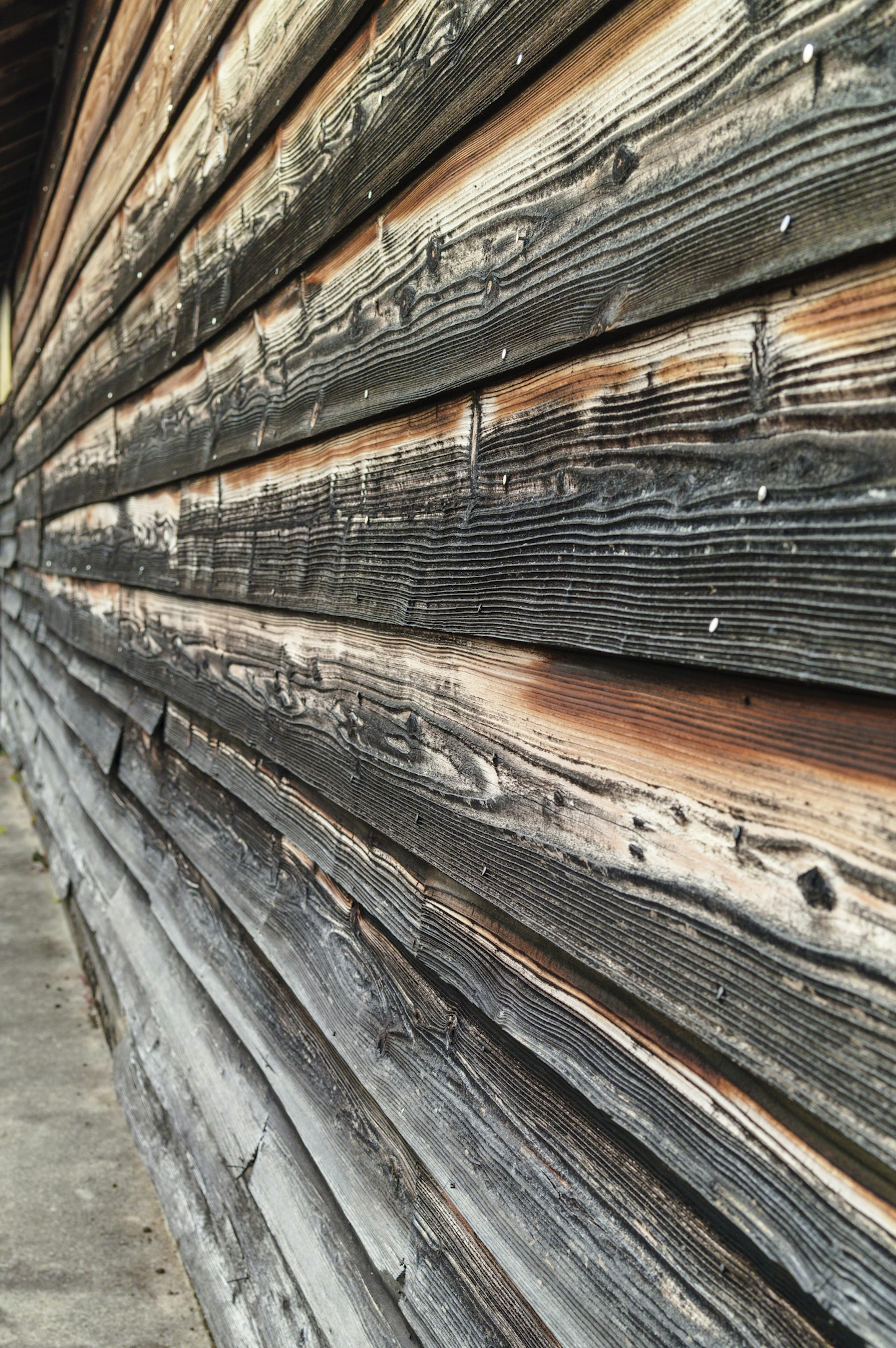 Immagine che evidenzia la texture e i colori di un muro di legno