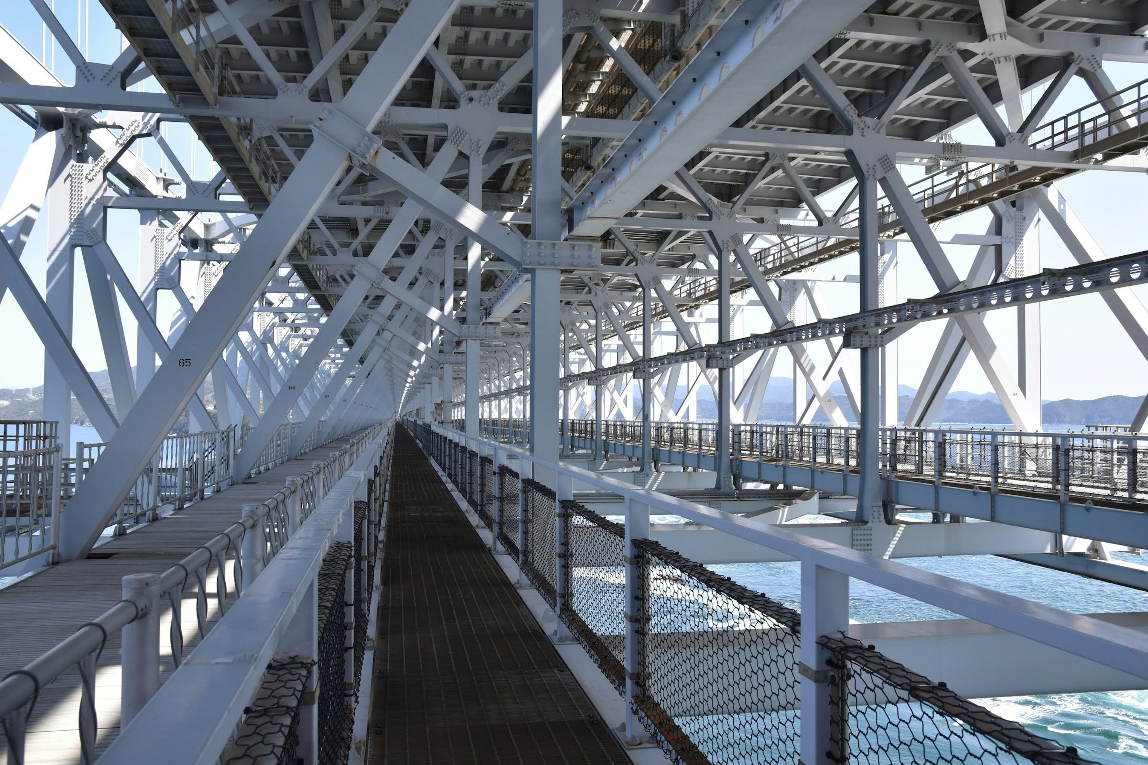 Detailed view of the structure beneath a bridge