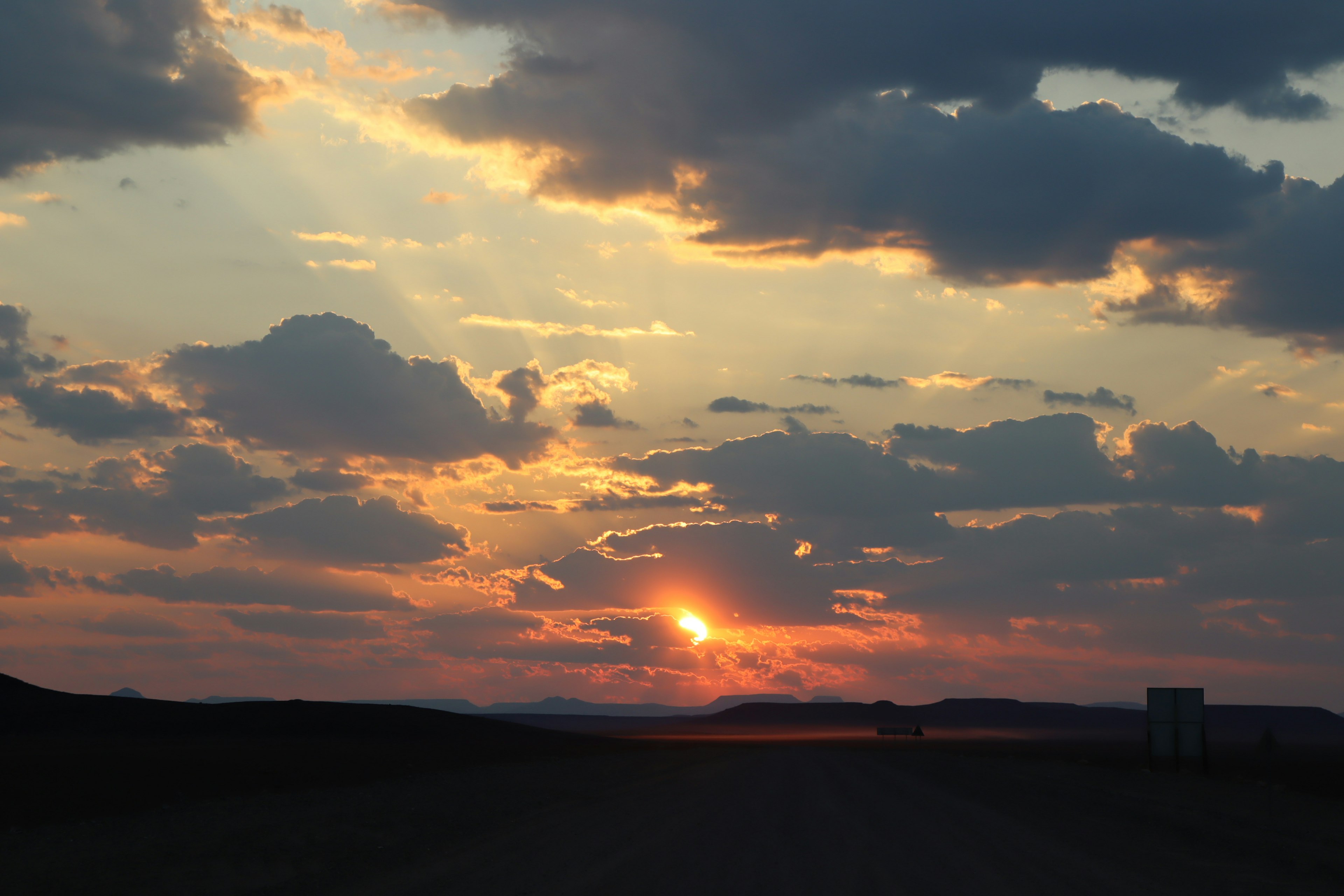 Beautiful sunset landscape with clouds in the sky