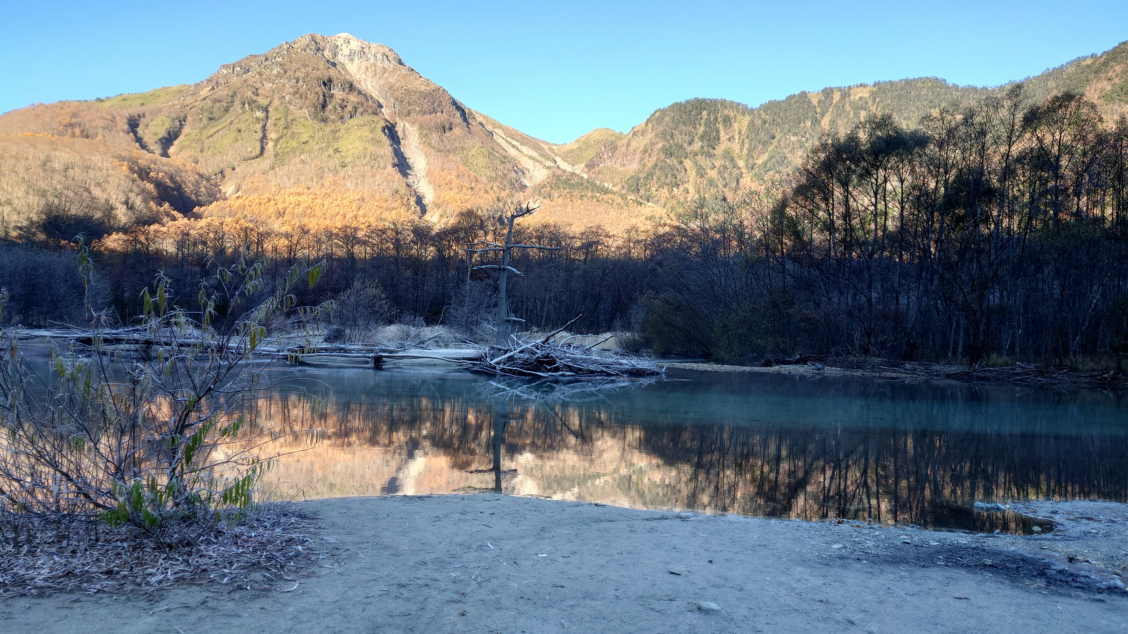 Scenic view of mountains and tranquil lake