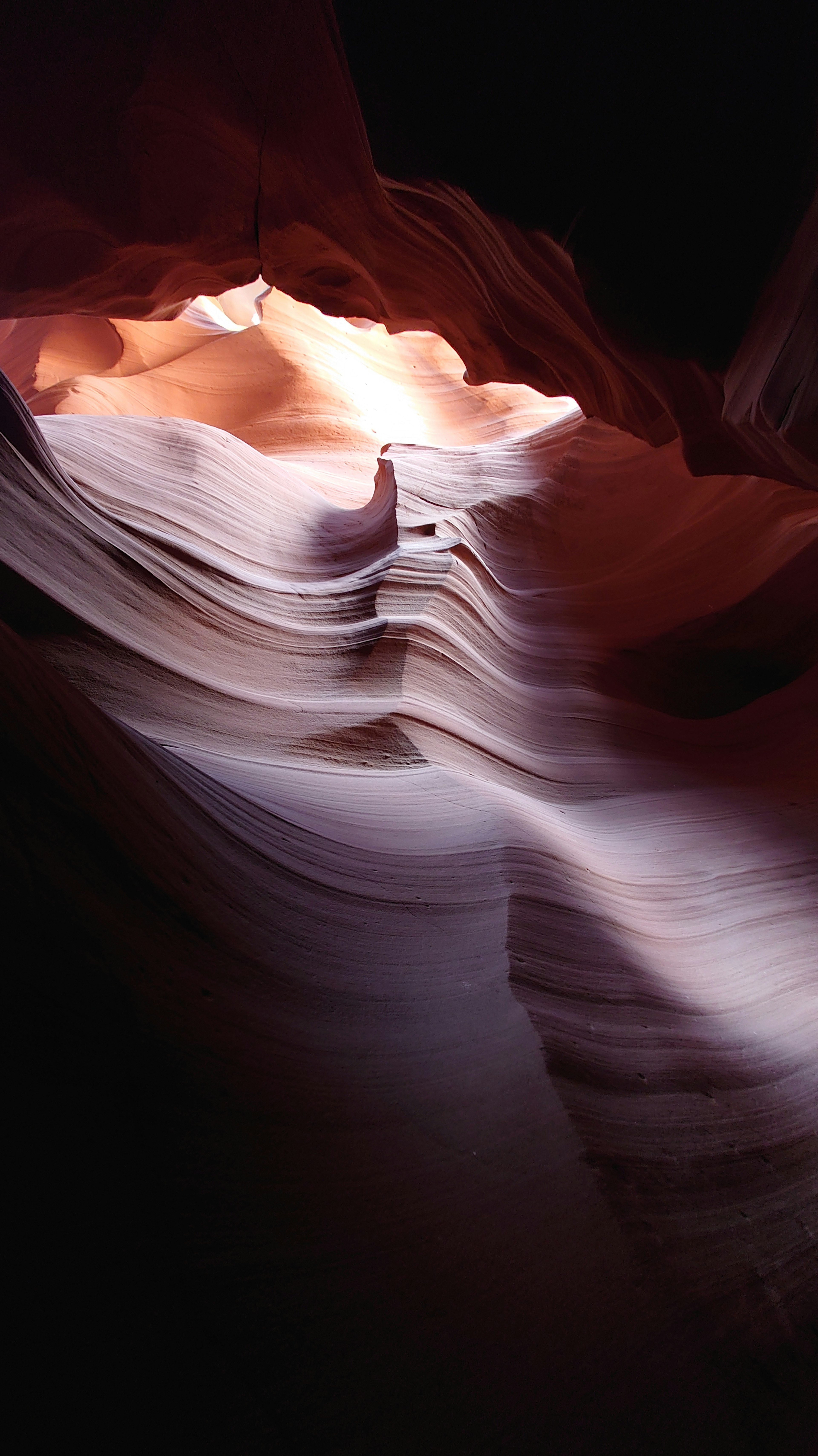 Beautiful rock canyon with illuminated layers of light