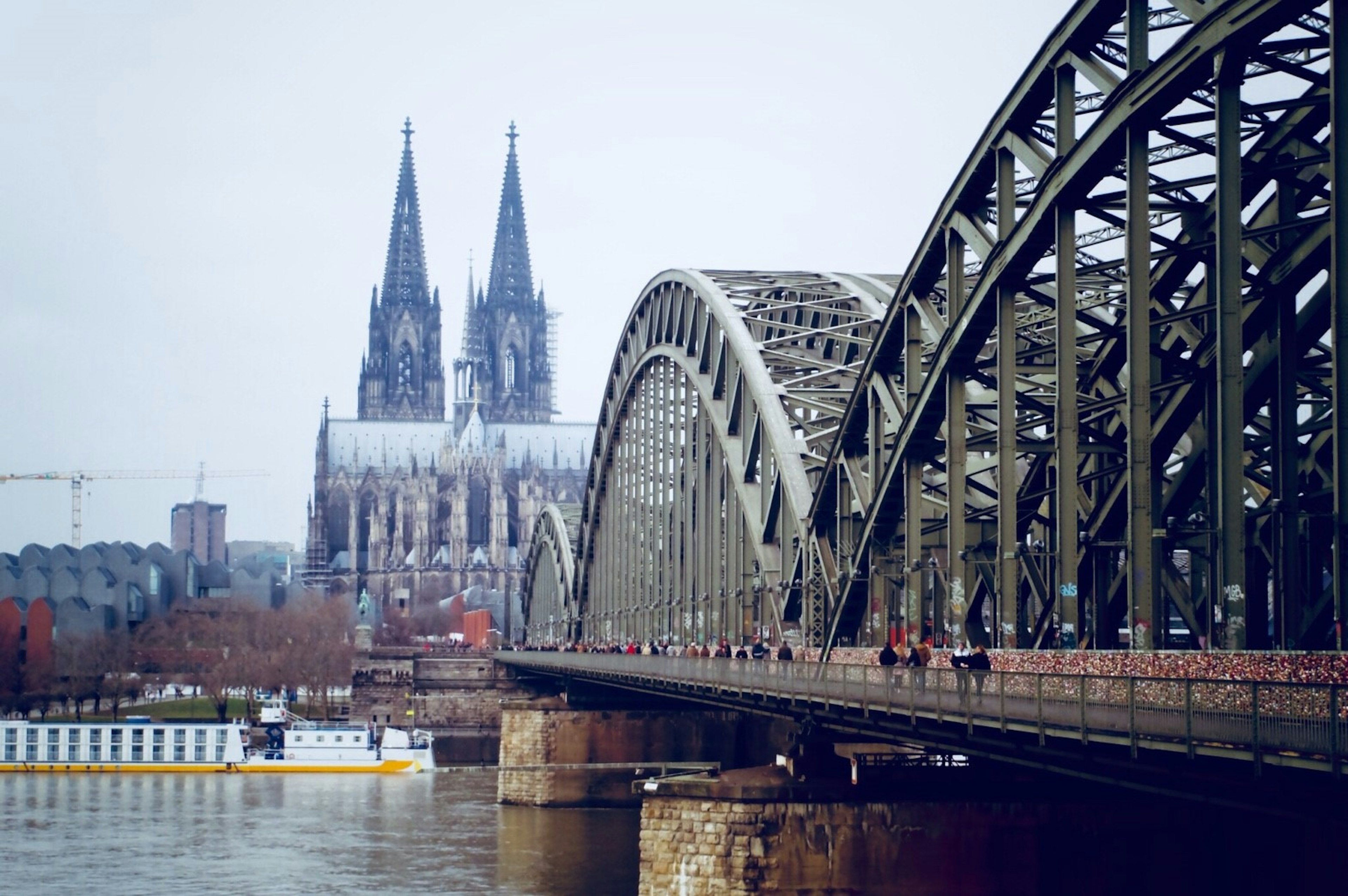 View of Cologne Cathedral and Hohenzollern Bridge