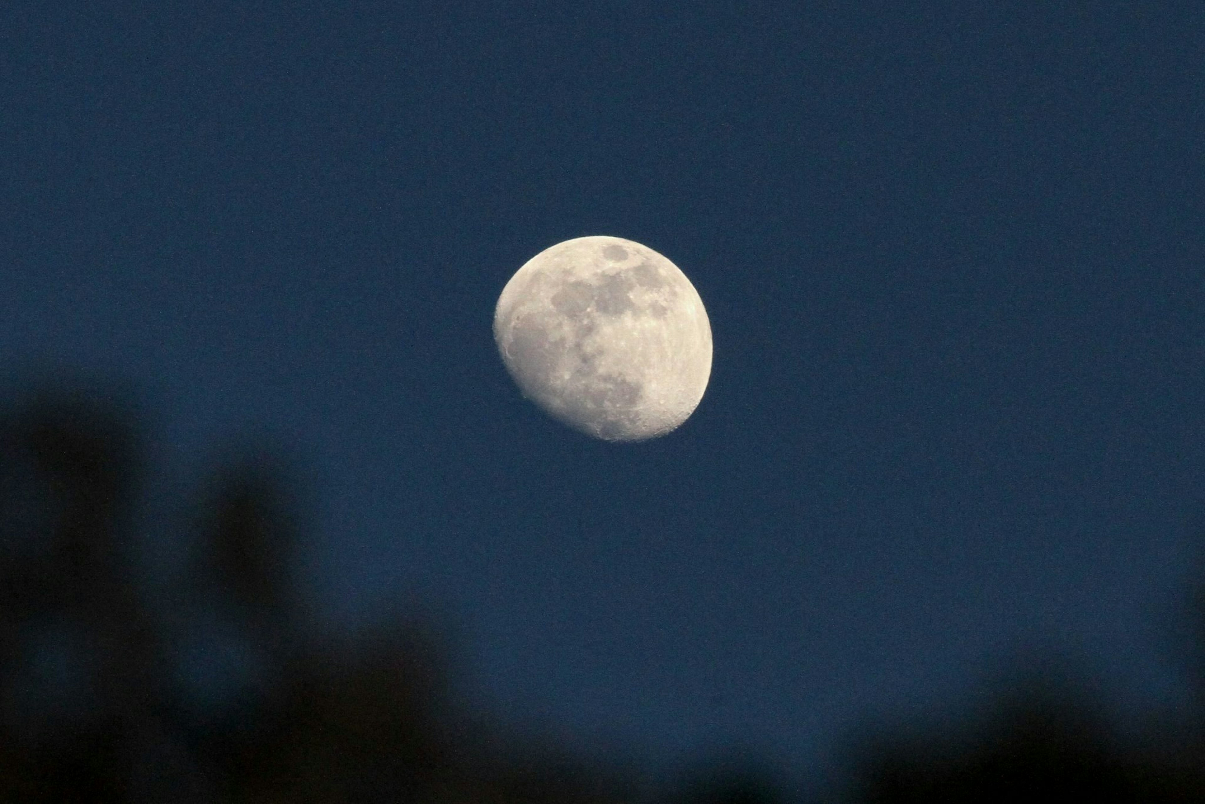 夜空中閃爍的月亮特寫