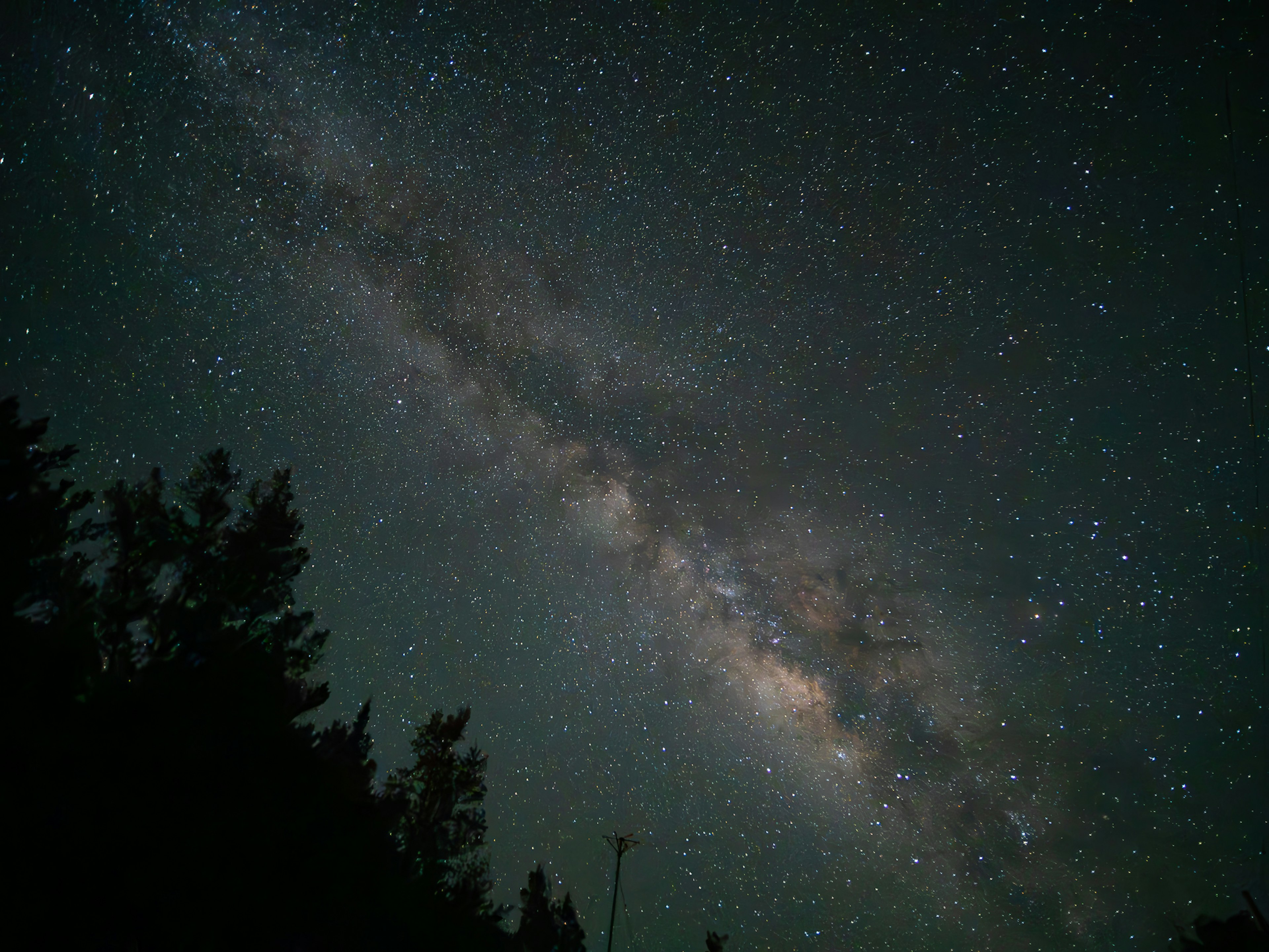 Vista spettacolare della Via Lattea e delle stelle nel cielo notturno