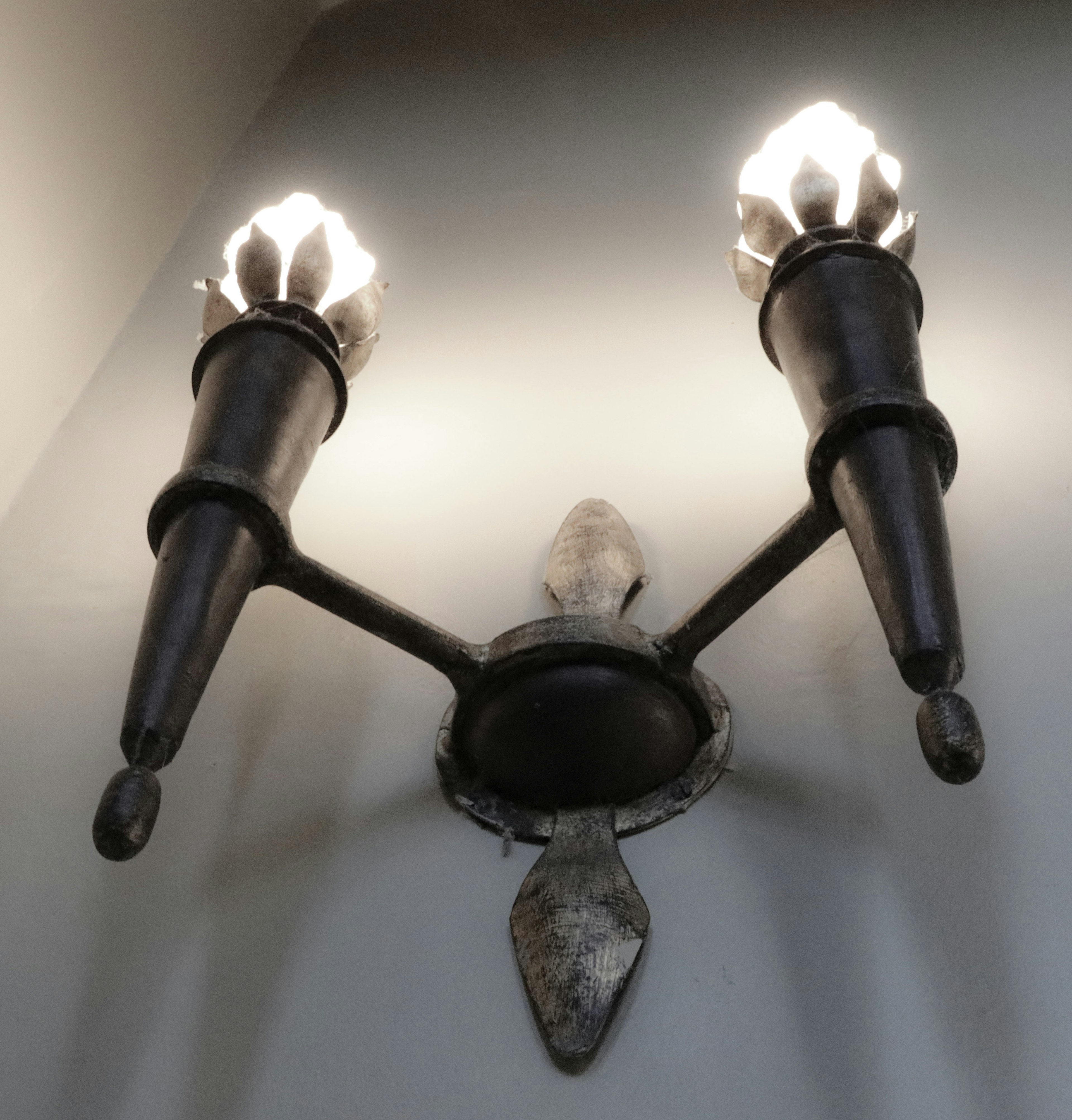 Unique wall sconce with two light fixtures