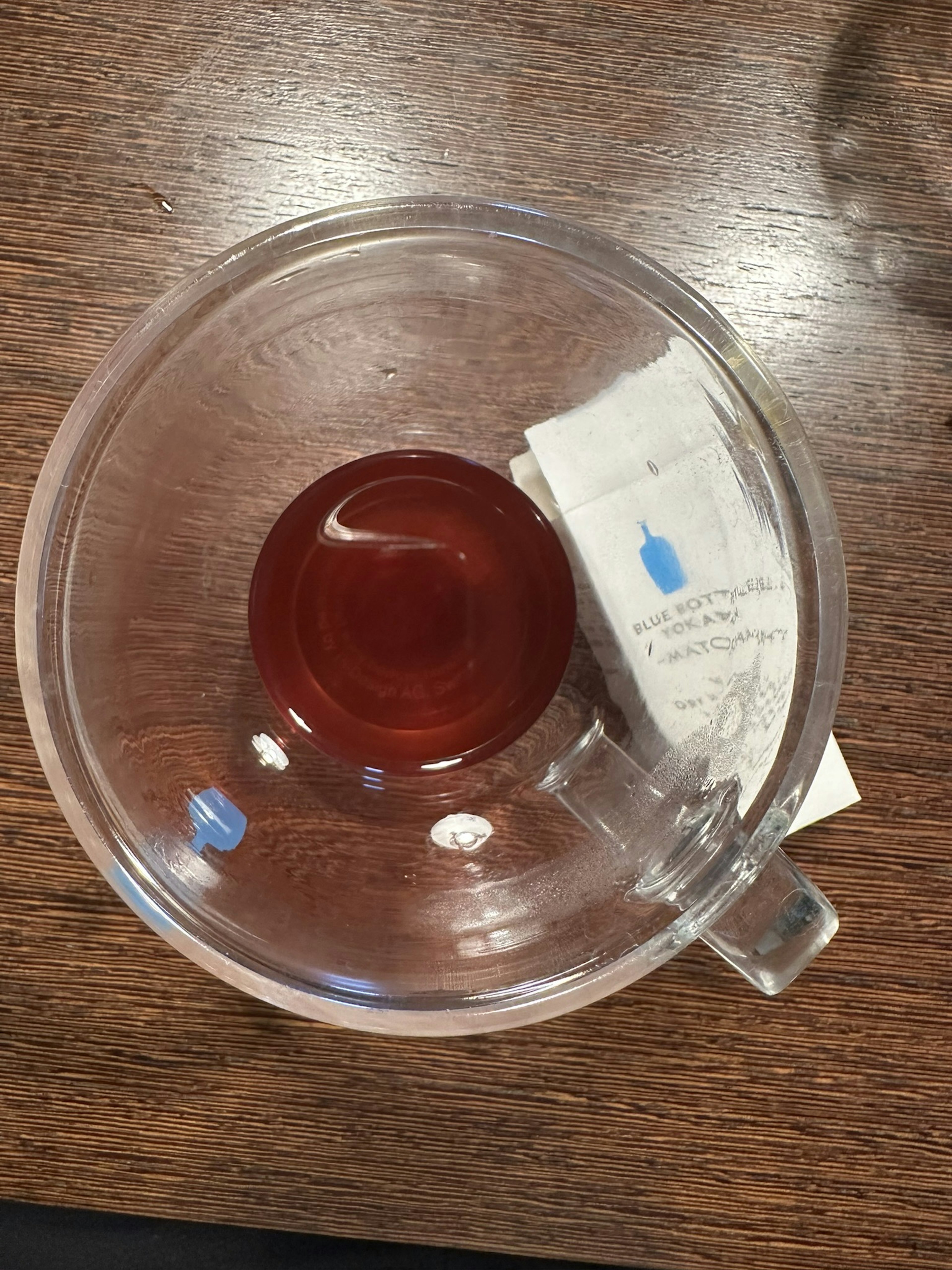 Clear bowl containing a red liquid